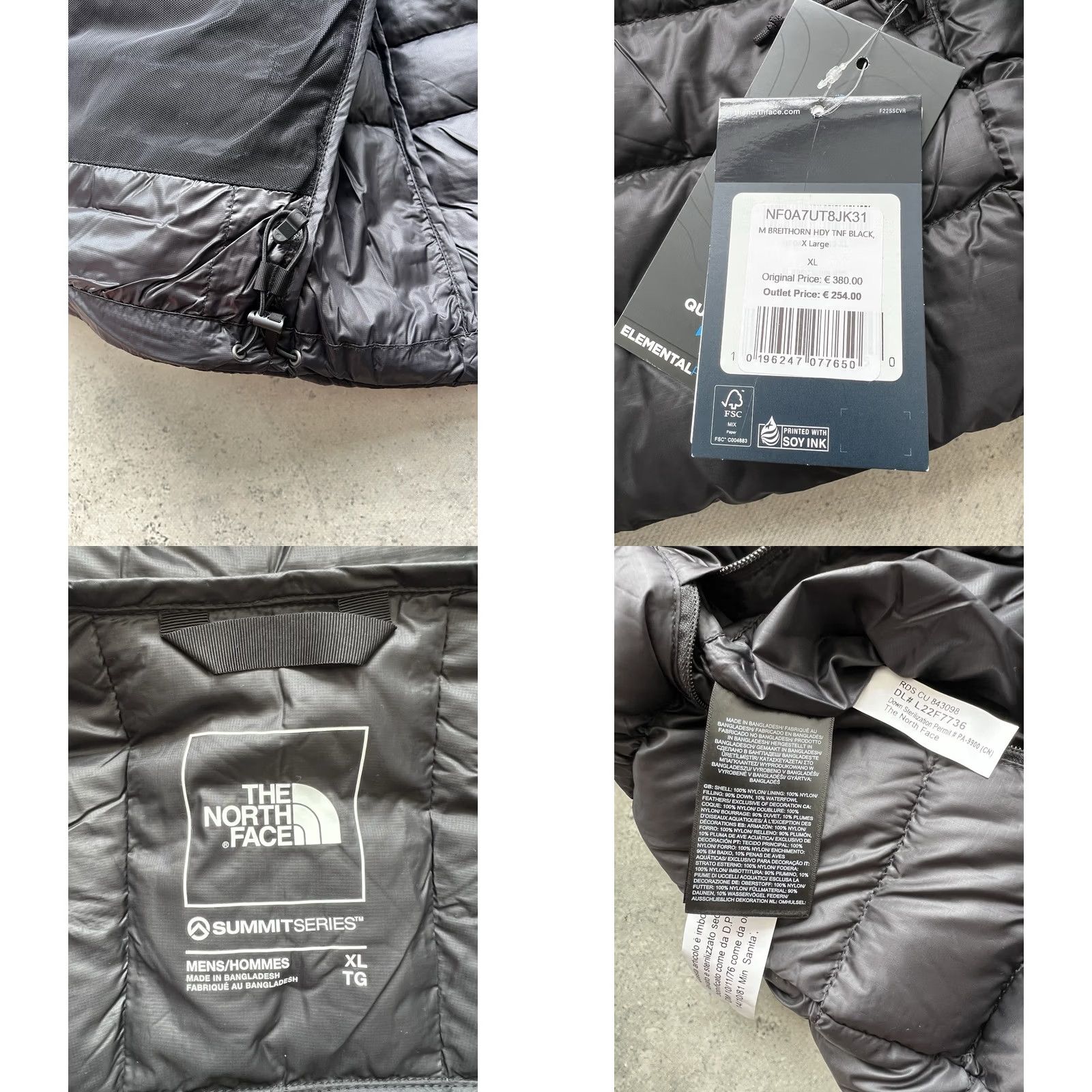 The North Face The North Face Breithorn Hooded Summit Down Jacket Men XL Black Size US XL / EU 56 / 4 - 8 Thumbnail