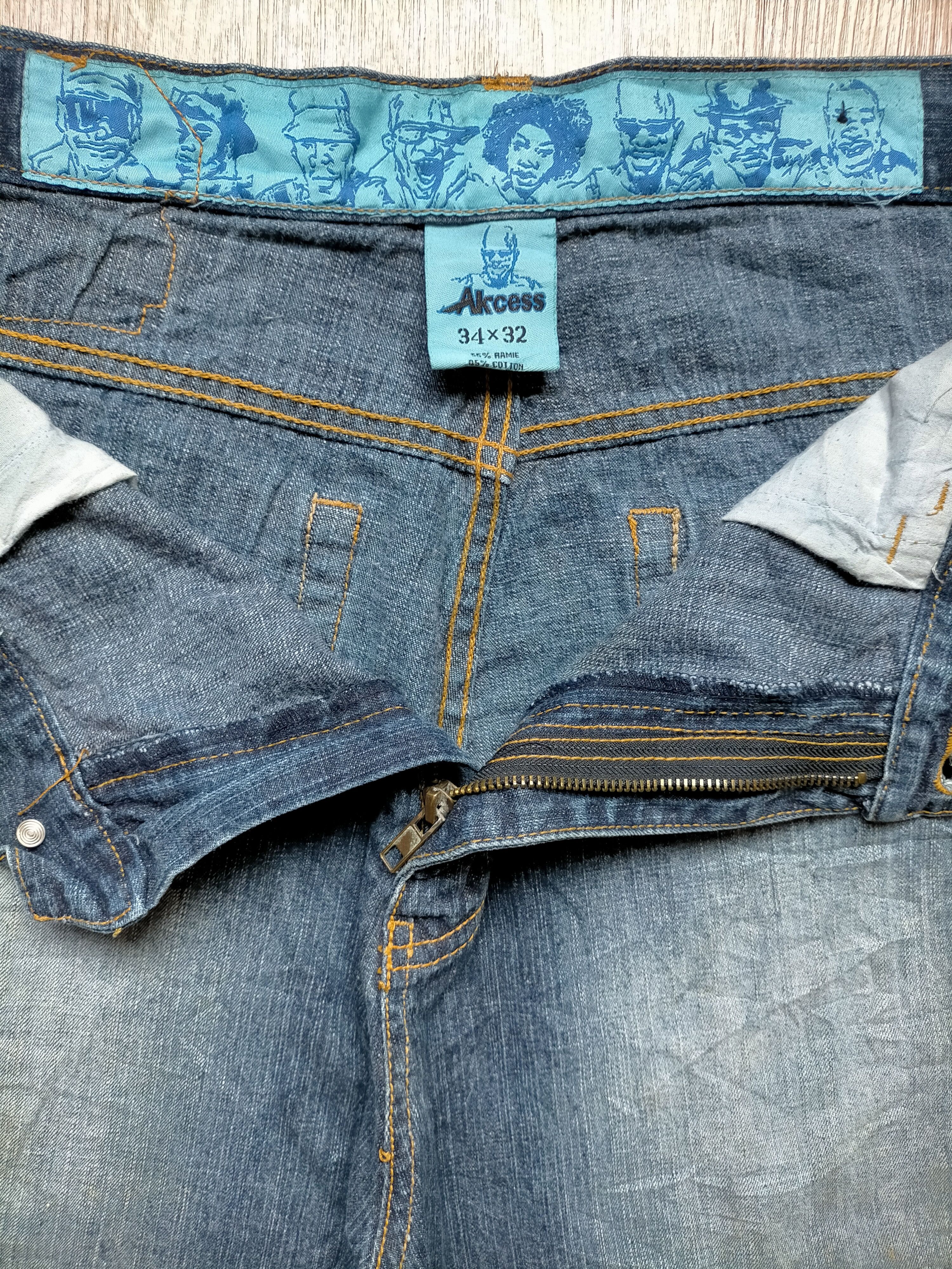 JNCO × Japanese Brand Akcess Baggy Vtg 90s Hip Hop Skate Style Denim Size US 34 / EU 50 - 24 Thumbnail