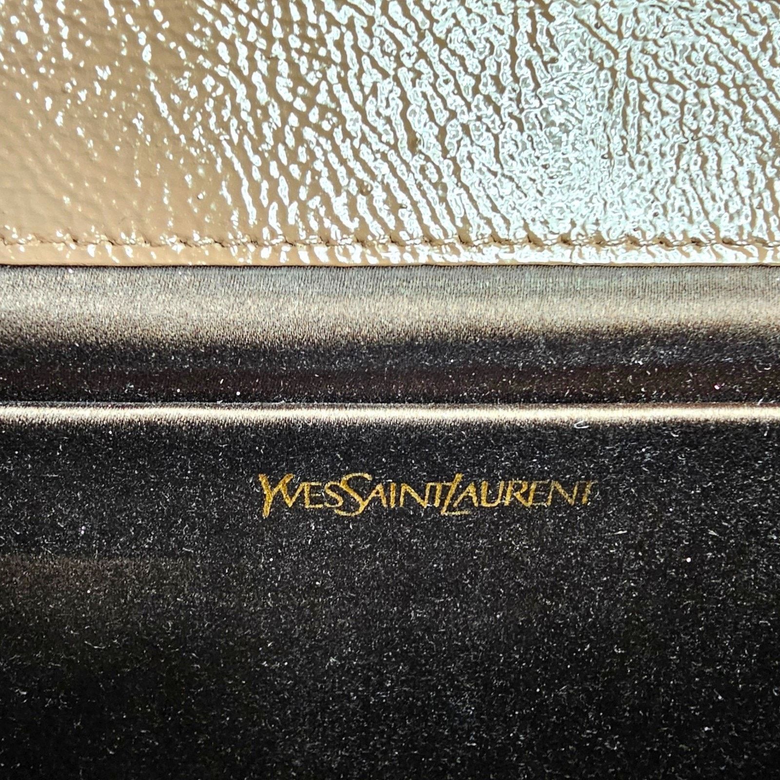 Yves Saint Laurent YSL Monogram Large Belle De Jour Clutch Brown Patent Leather Size ONE SIZE - 7 Thumbnail