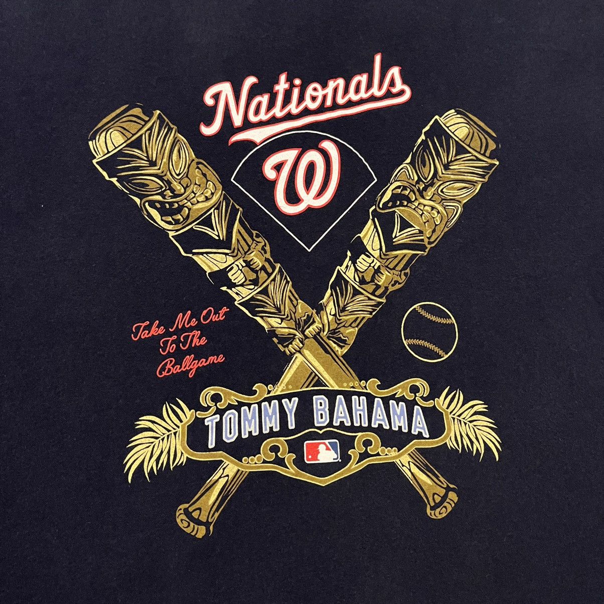 MLB × Tommy Bahama × Vintage Tommy Bahama MLB Washington Nationals Tropical Tiki T Shirt Size US XL / EU 56 / 4 - 3 Thumbnail