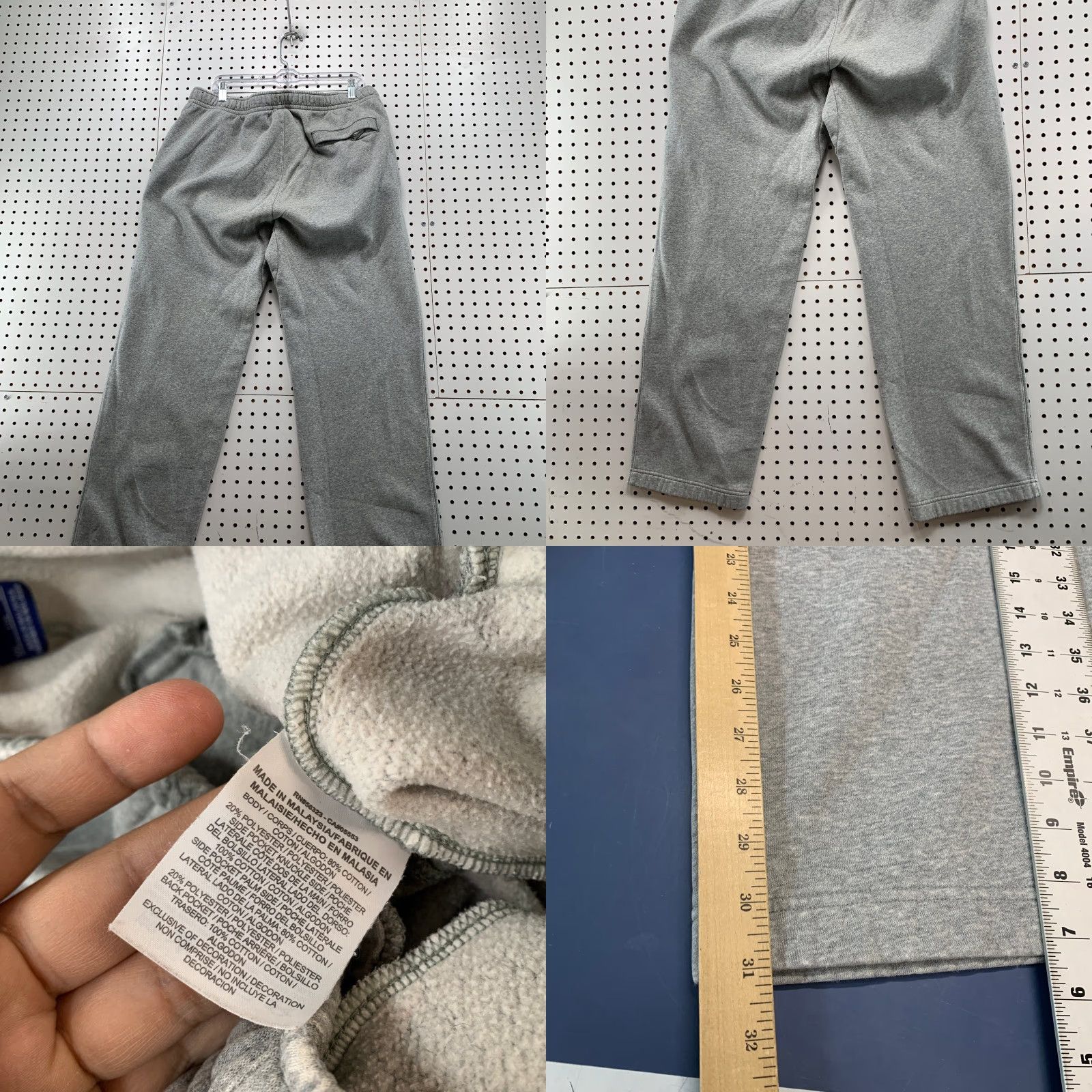 Nike VINTAGE Nike Sweatpants Mens 2XL Gray Relaxed Fit Fleece Drawstring Wide Leg Fleece Size US 39 - 8 Thumbnail