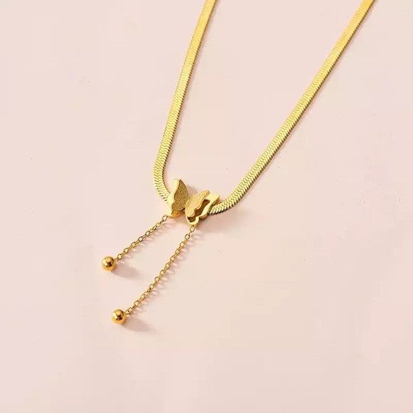 The Unbranded Brand Women Stainless Steel Butterfly Necklace Size ONE SIZE - 5 Thumbnail