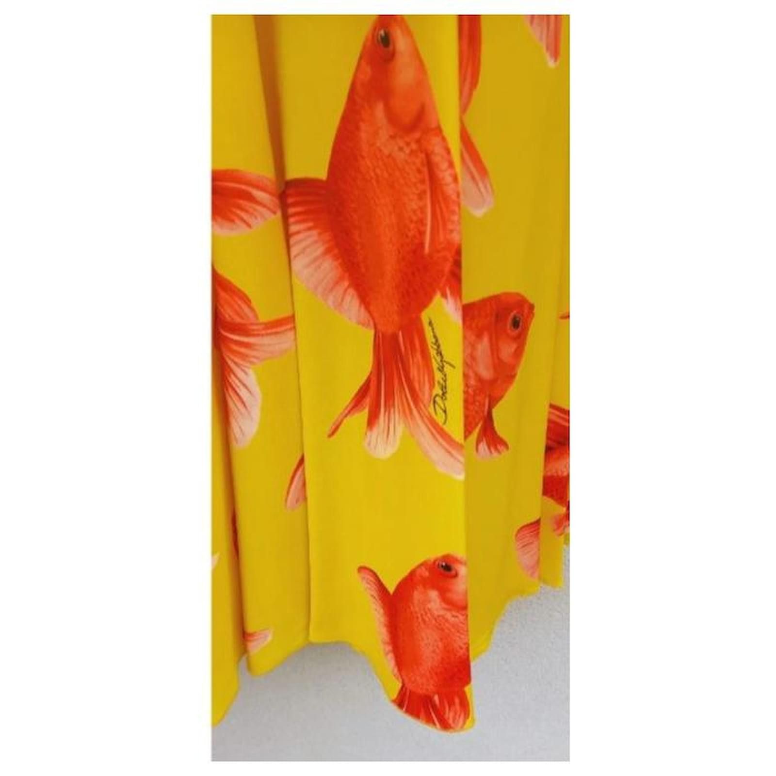 Dolce & Gabbana o1y0825 Midi Dress in Yellow/Red Size S / US 4 / IT 40 - 3 Thumbnail