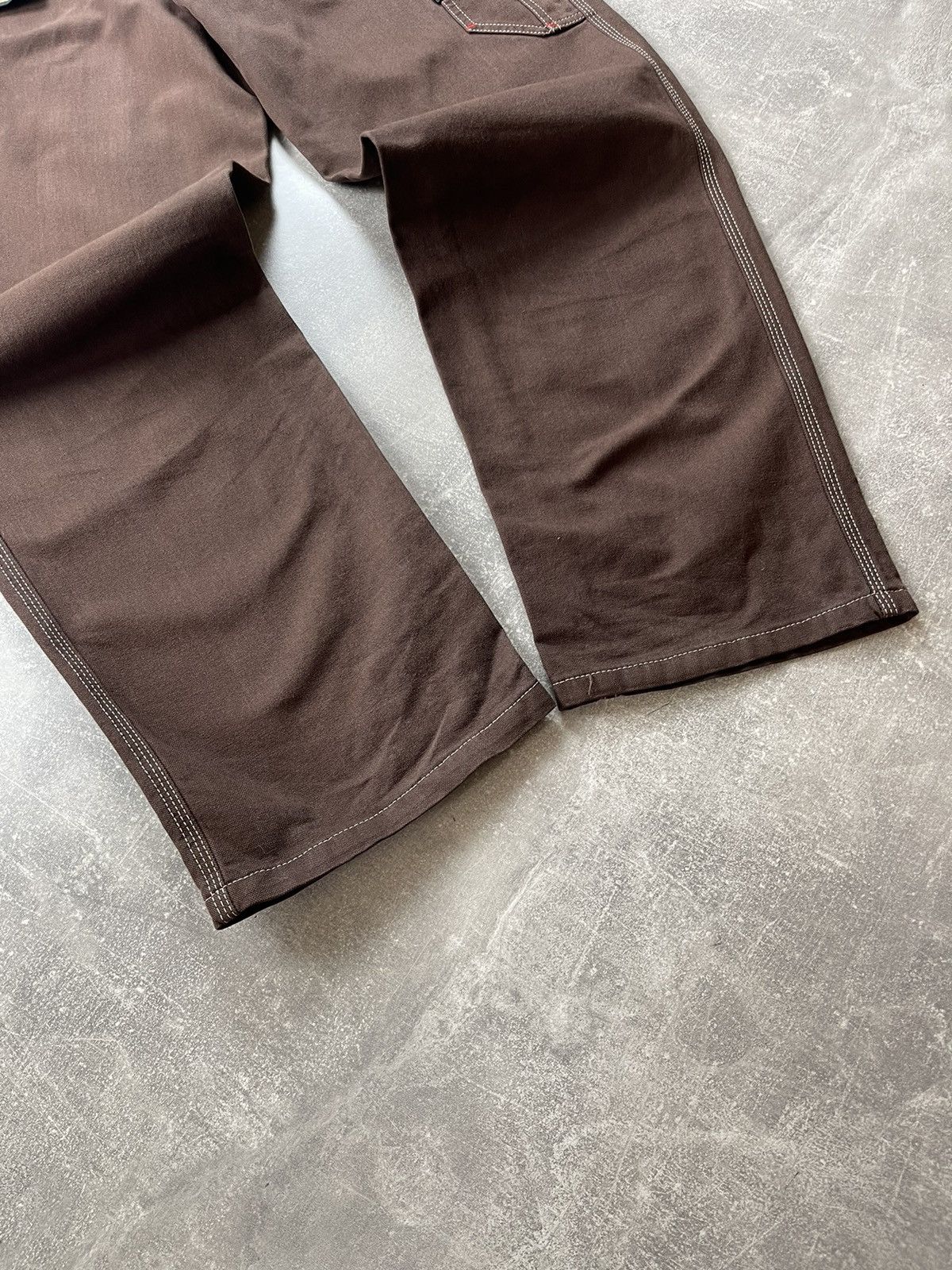 Other Boom Bap Y2K RAP Stitch Detail Heavy Cotton Wide Brown Pants Size US 31 - 4 Thumbnail