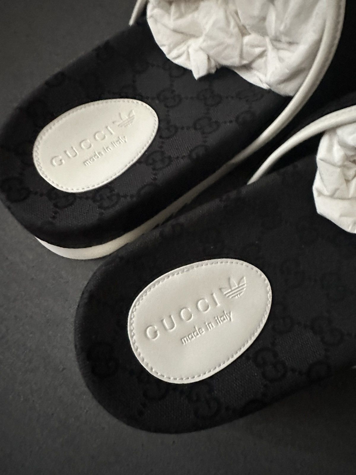 Adidas × Designer × Gucci Gucci x Adidas Monogram Slide Core Black 13US Size US 14 / EU 47 - 3 Thumbnail