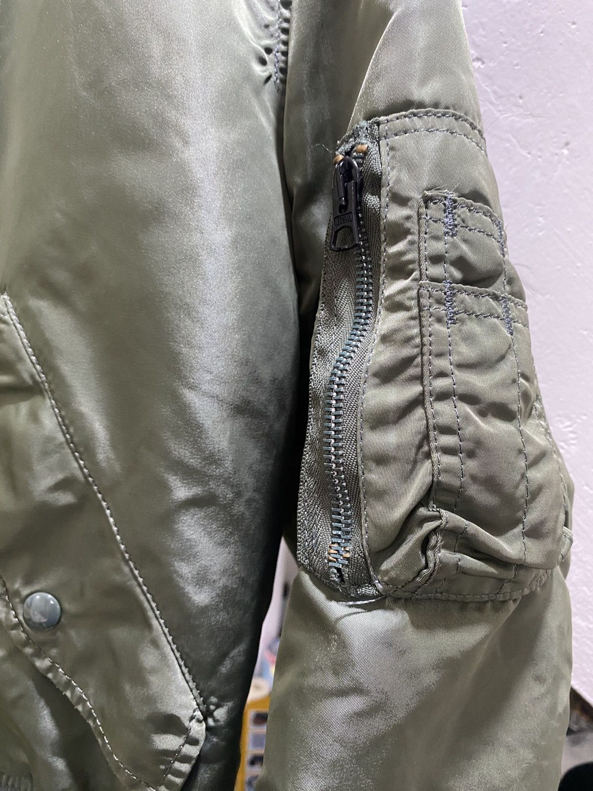 Alpha Industries Vintage 90s Alpha Industries Ma-1 Bomber Jacket Olive Green Size US M / EU 48-50 / 2 - 8 Thumbnail