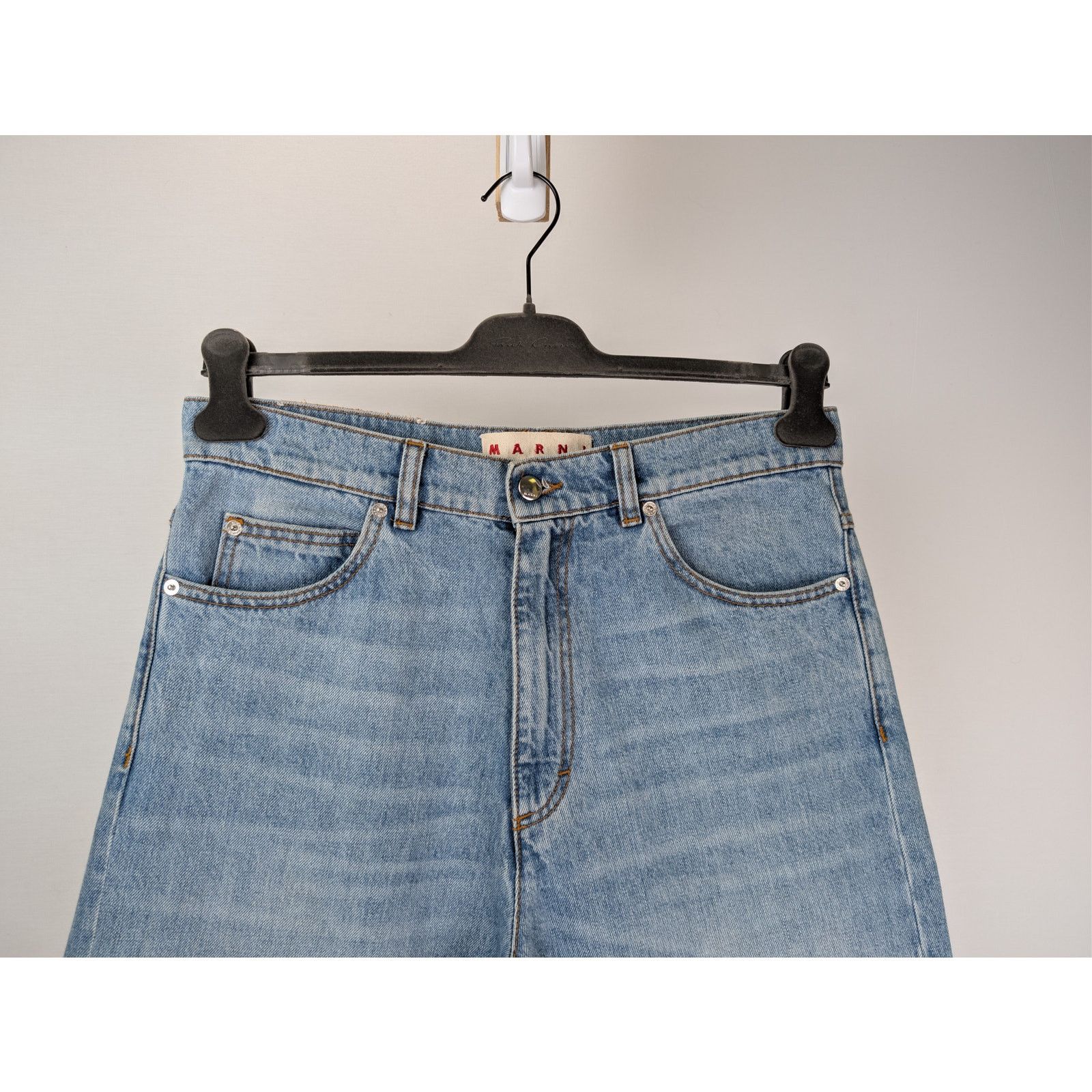 Marni o1rshd1 Embroidered Striped Patch Denim Jean Pants in Blue Size US 32 / EU 48 - 3 Thumbnail