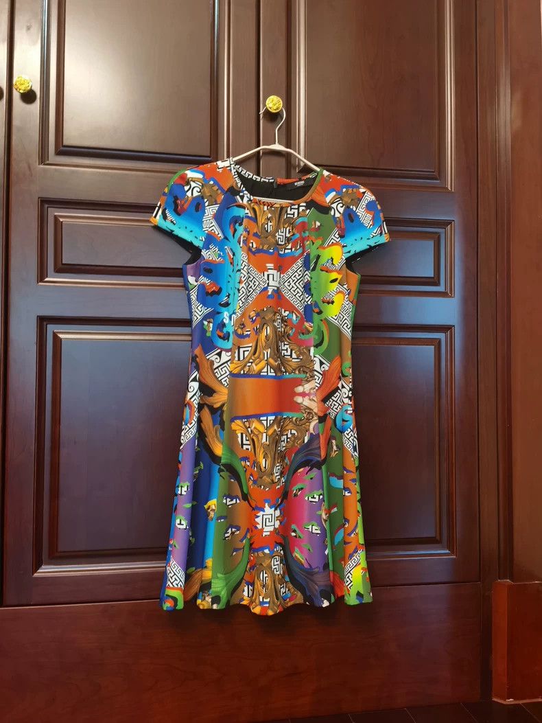 Versace Versace Classic Print Short Sleeve Dress - dmc Size US M / EU 48-50 / 2 - 1 Thumbnail