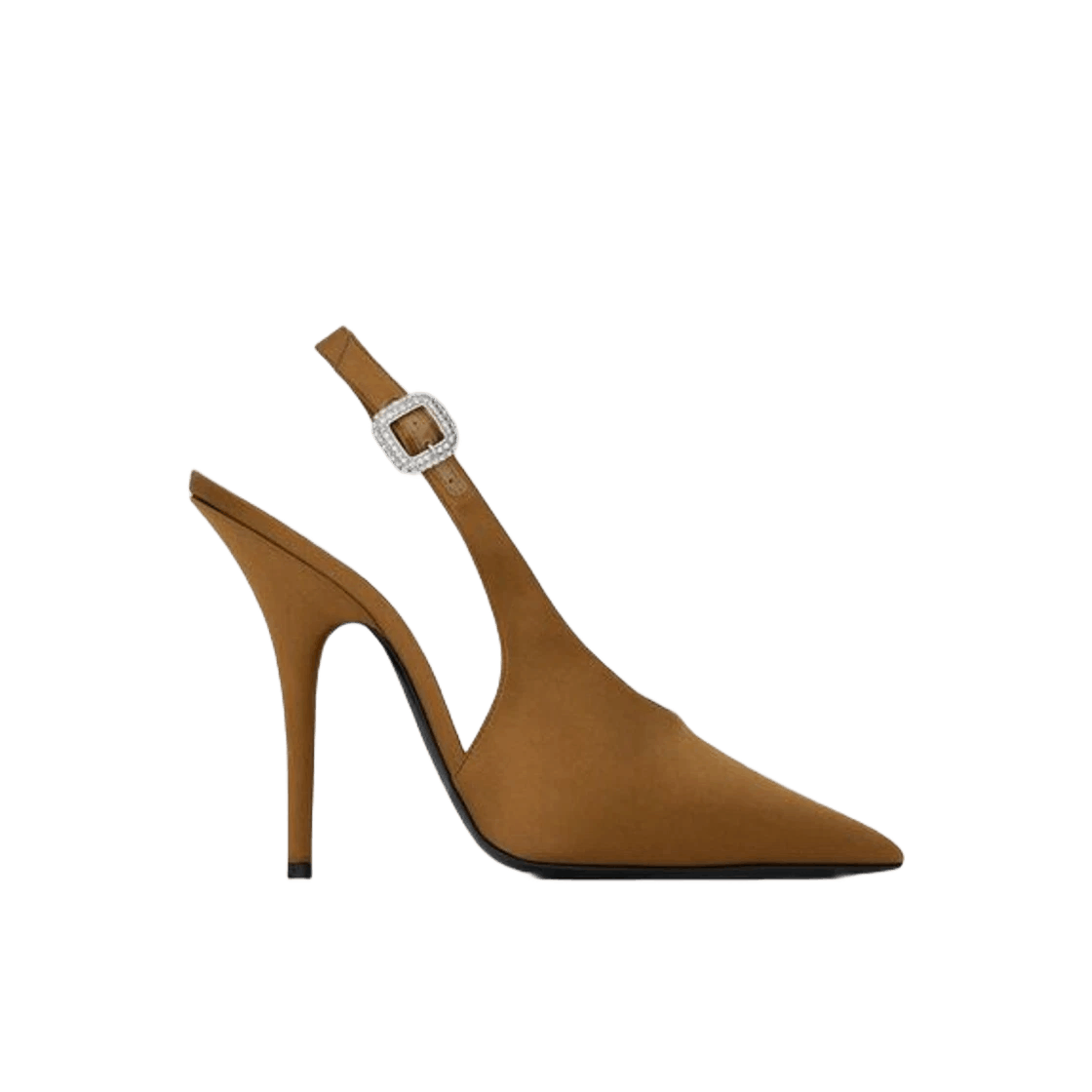 Saint Laurent Paris o1b1hav110924 Yasmeen Slingback Pumps in Silk Satin in Brown Size US 9 / IT 39 - 1 Thumbnail