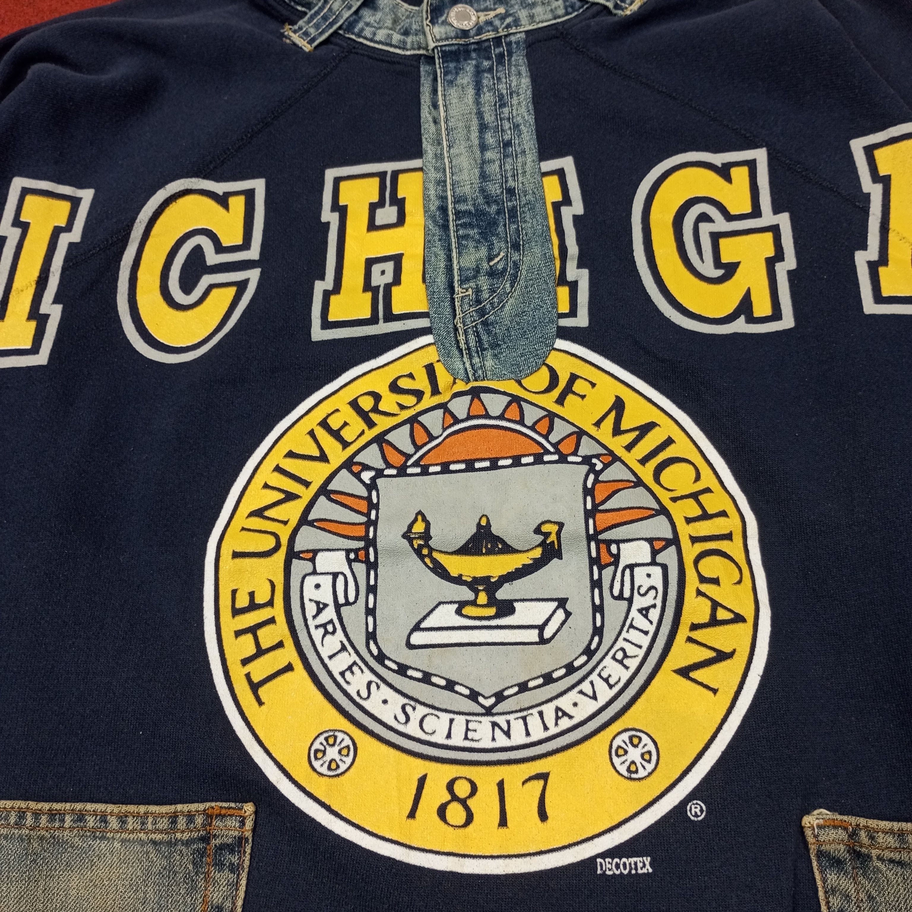 Vintage The University Of Michigan Jeans Style Sweatshirt c245n20 Size US L / EU 52-54 / 3 - 2 Thumbnail