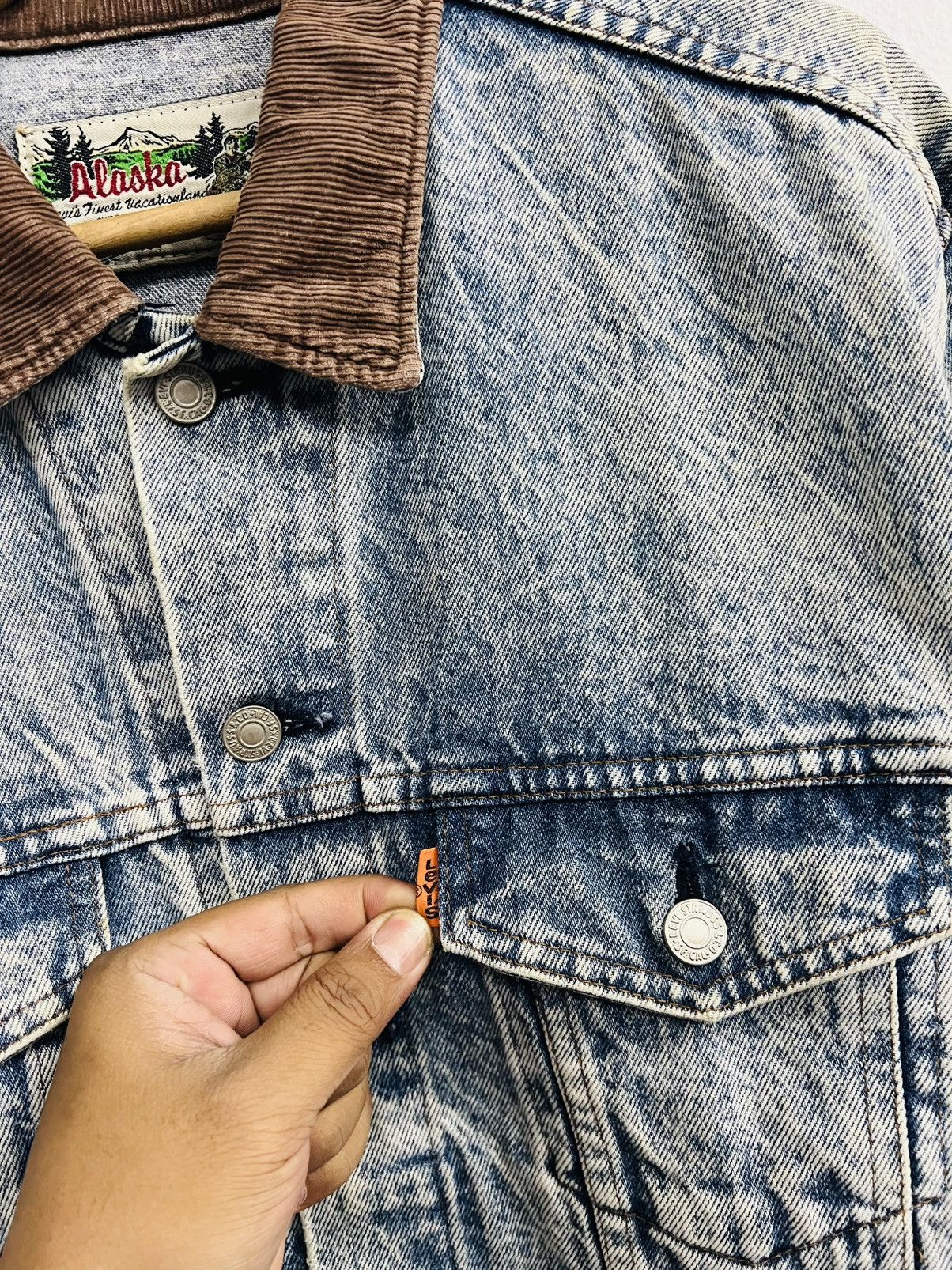 Levi's × Levi's Vintage Clothing × Vintage VINTAGE LEVIS ALASKA ORANGE TAB J02 ACID WASH DENIM JACKET Size US M / EU 48-50 / 2 - 7 Thumbnail