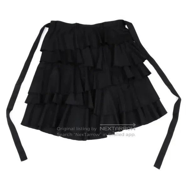 Comme des Garcons Comme des Garcons size L Black vintage wave lace wrap skirt Size 23" - 2 Thumbnail