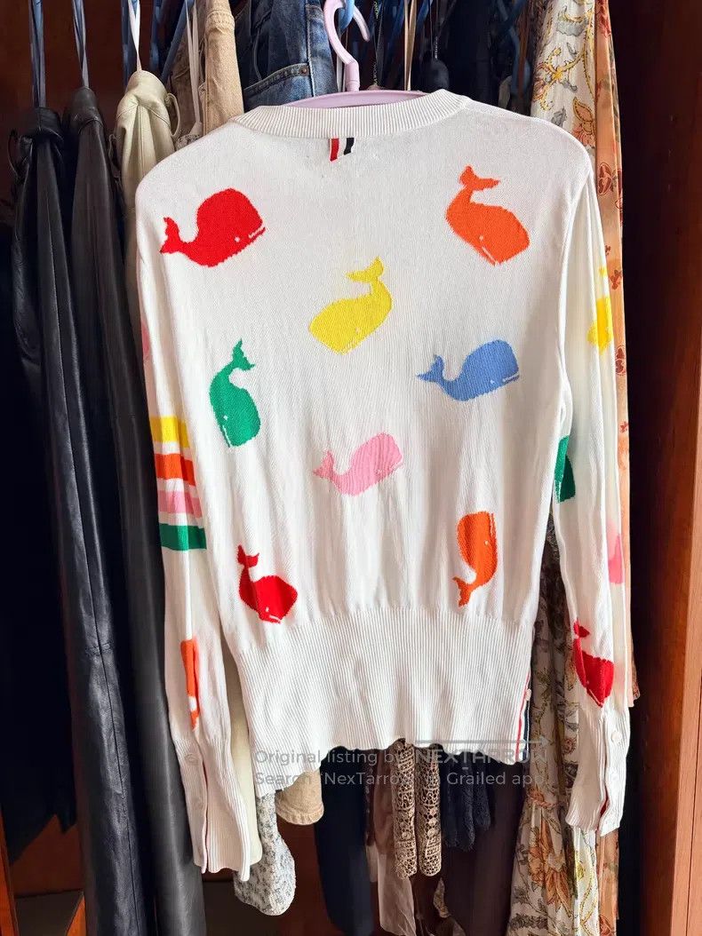 Thom Browne Thom Browne White Whale Knit Sweater Size US S / EU 44-46 / 1 - 6 Thumbnail