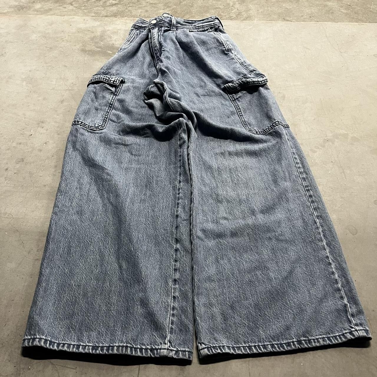 Japanese Brand × Vintage Vintage Y2K Super Baggy WideLeg Skater Cargo Denim Jeans Size US 34 / EU 50 - 3 Thumbnail