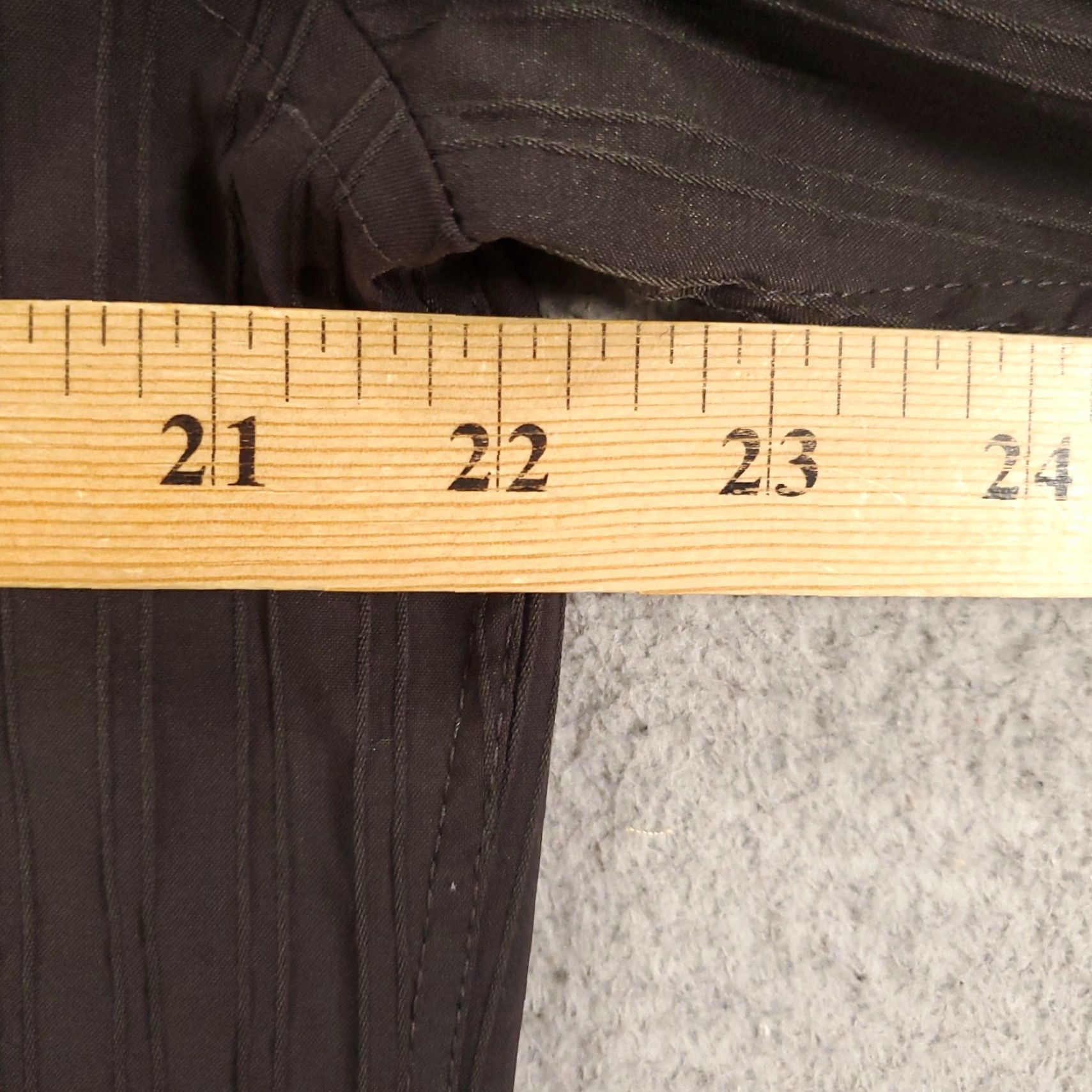 Vintage 7 Diamonds Dress Shirt Men XL Black Striped Textured Stretch Button-Up Office Business Casual Formal Party/Cocktail Travel Wedding Workwear Mens Size 46R - 3 Thumbnail