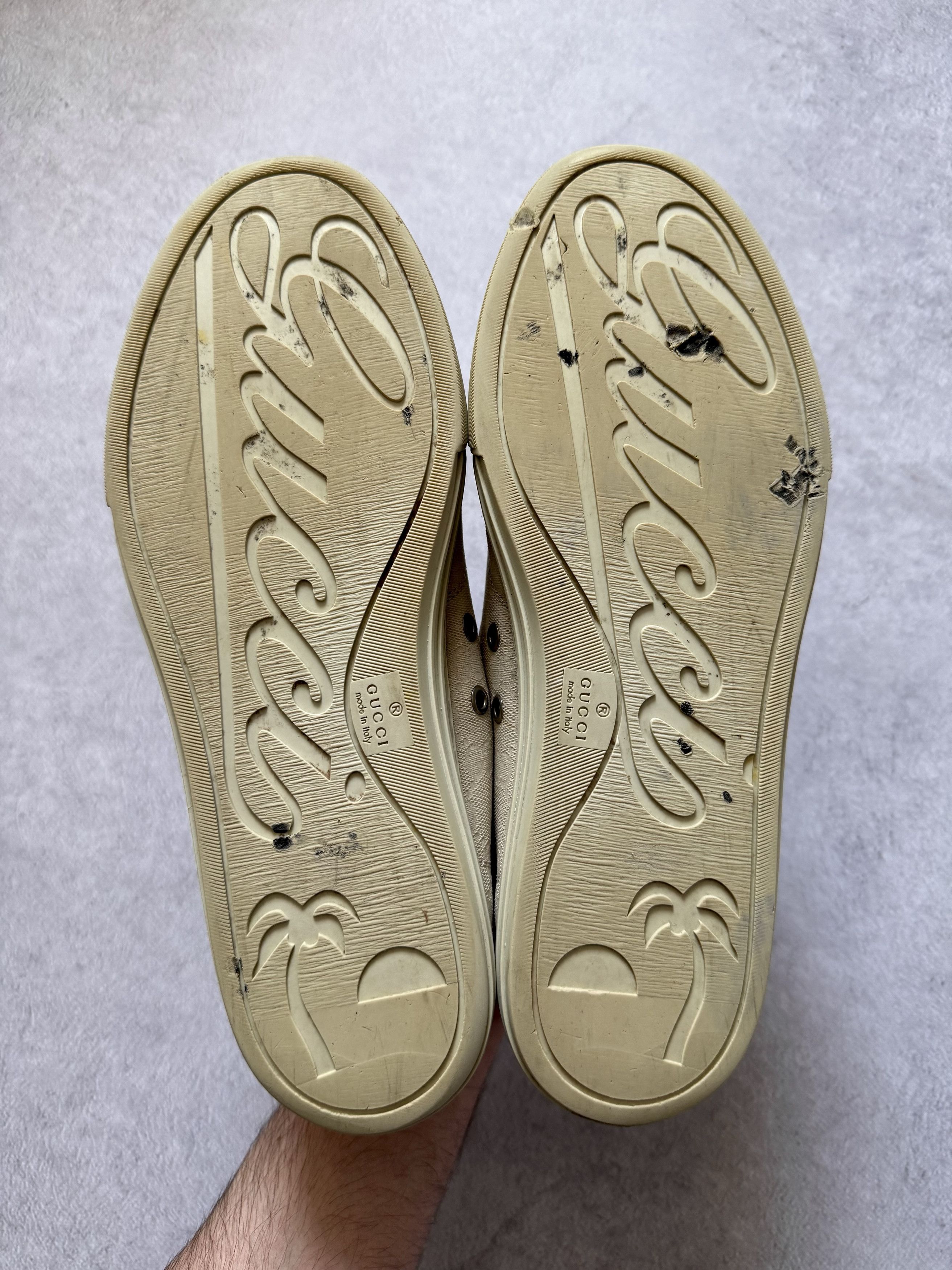 Gucci Gucci Canvas GG Monogram Sneakers 'Cotton Washed White' Size US 9 / EU 42 - 9 Thumbnail