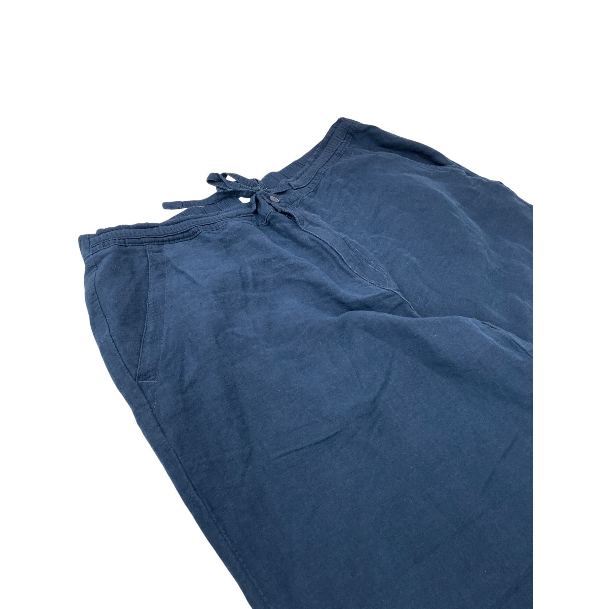 Cubavera Cubavera Womens Blue Linen Blend Drawstring Wide Leg Pants S Size 24" / US 00 / IT 34 - 14 Thumbnail