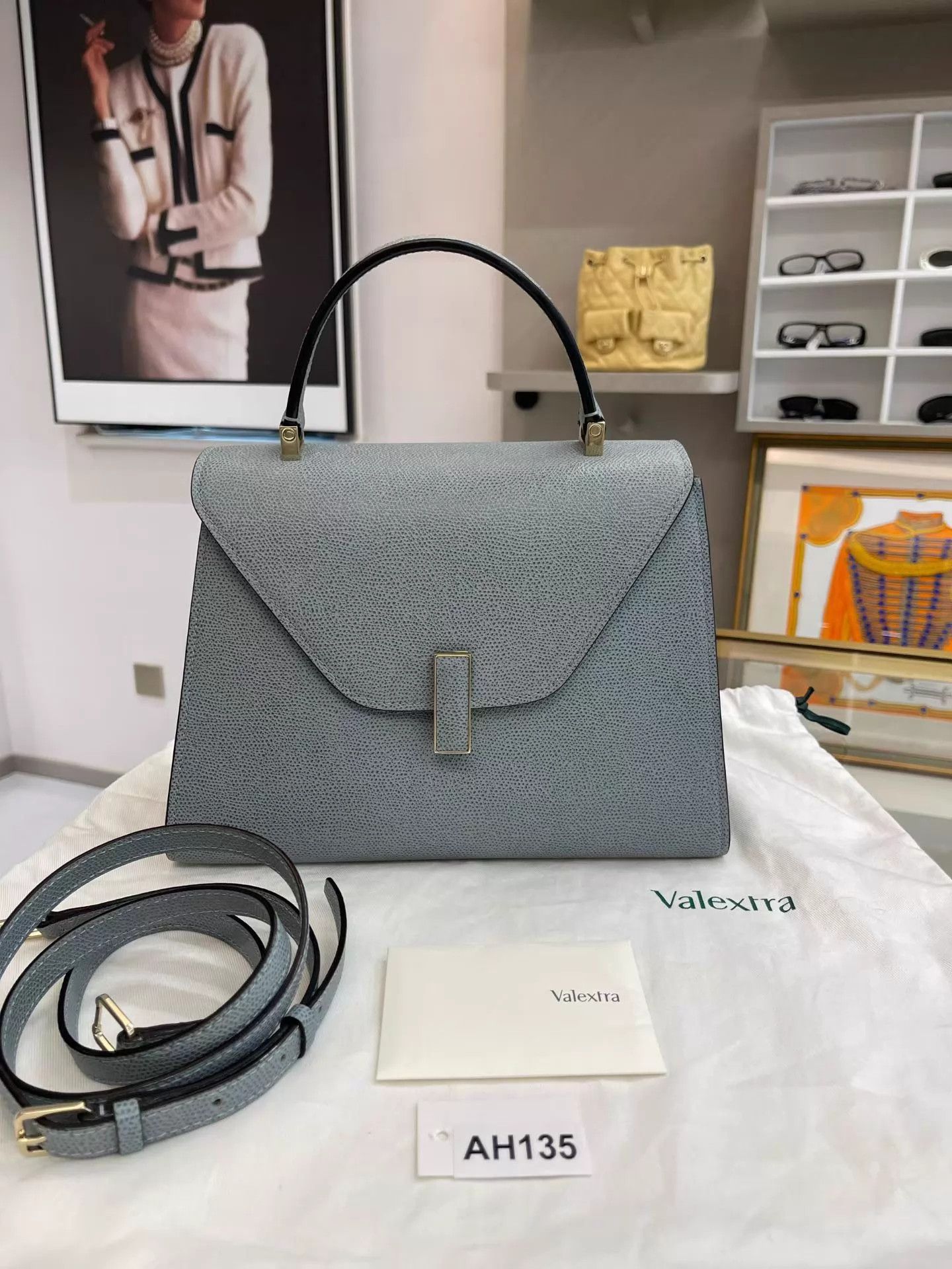 Valextra Valextra lside26 haze blue top/shoulder bag mint 26*18*12 Size ONE SIZE - 1 Thumbnail
