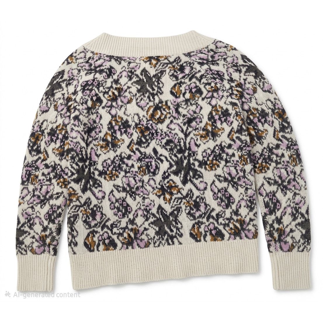 Loft LOFT Floral Boho Sweater Womens Medium Soft Knit Scoop Neck Size M / US 6-8 / IT 42-44 - 4 Thumbnail