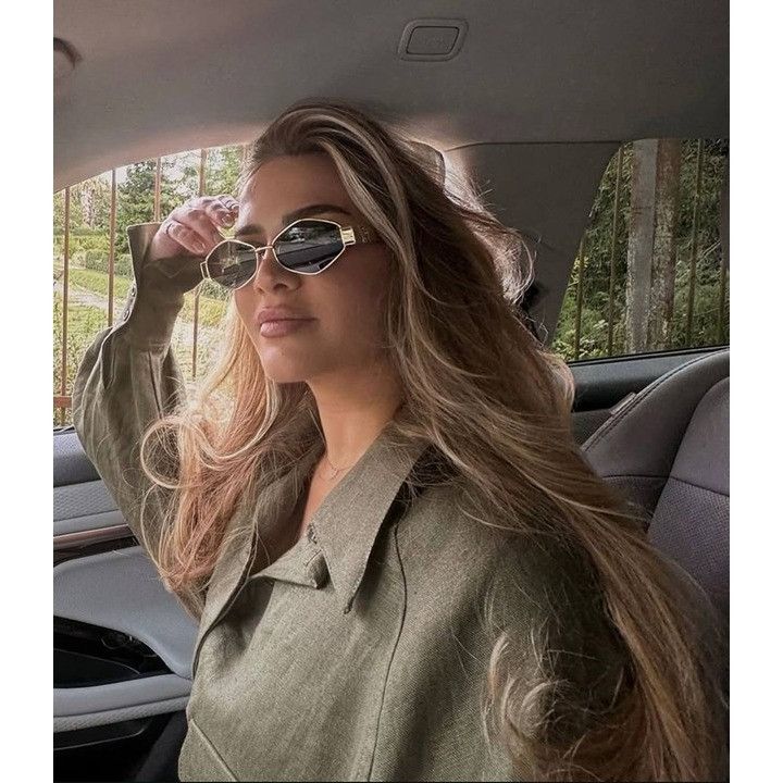Celine Celine CL40254U 30N Sunglasses Gold Geometric Frame Size ONE SIZE - 12 Thumbnail