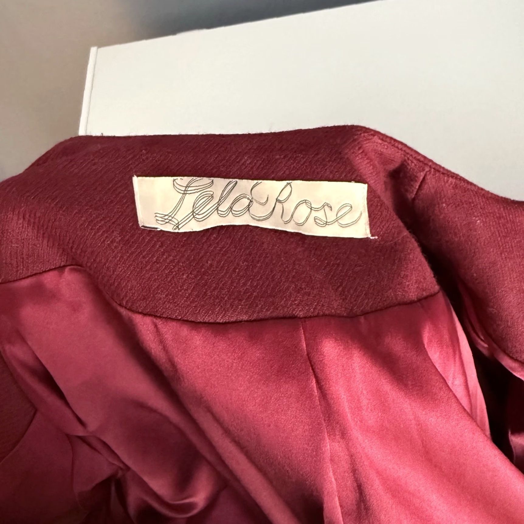 Lela Rose Lela Rose Wool Belted Jacket Blazer Maroon Burgundy Size 4 Size S / US 4 / IT 40 - 7 Thumbnail
