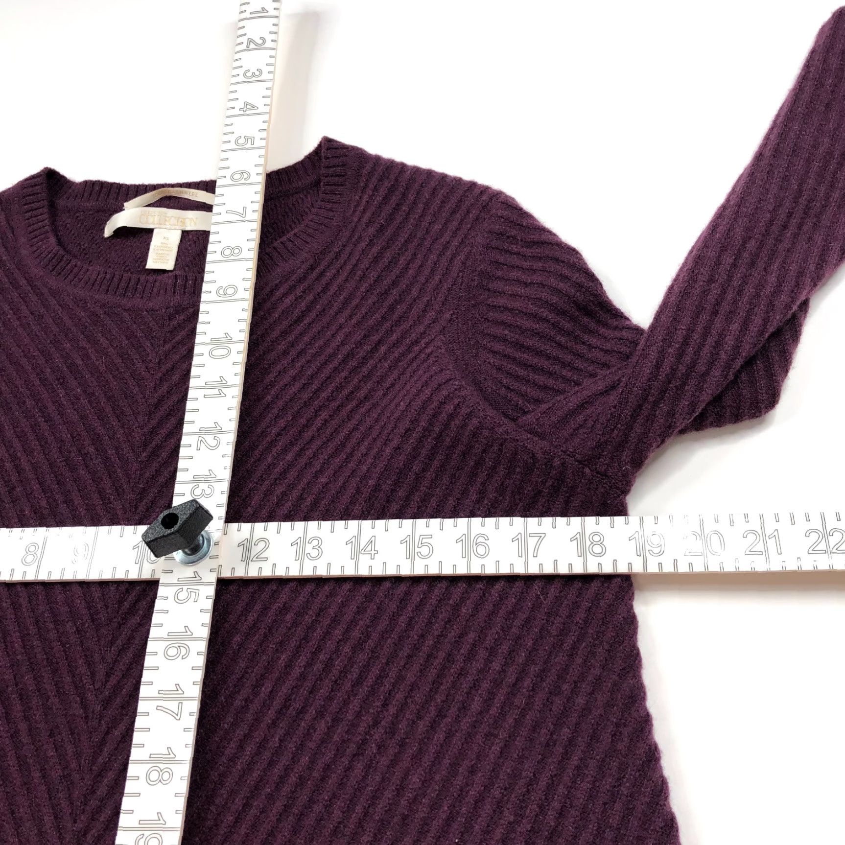 Nordstrom Nordstrom XS 100% Cashmere Pullover Sweater Ribbed Purple Womens Regular Size XS Pullover Knit Solid Ribbed Purple Satin Silk? Size XS / US 0-2 / IT 36-38 - 6 Thumbnail