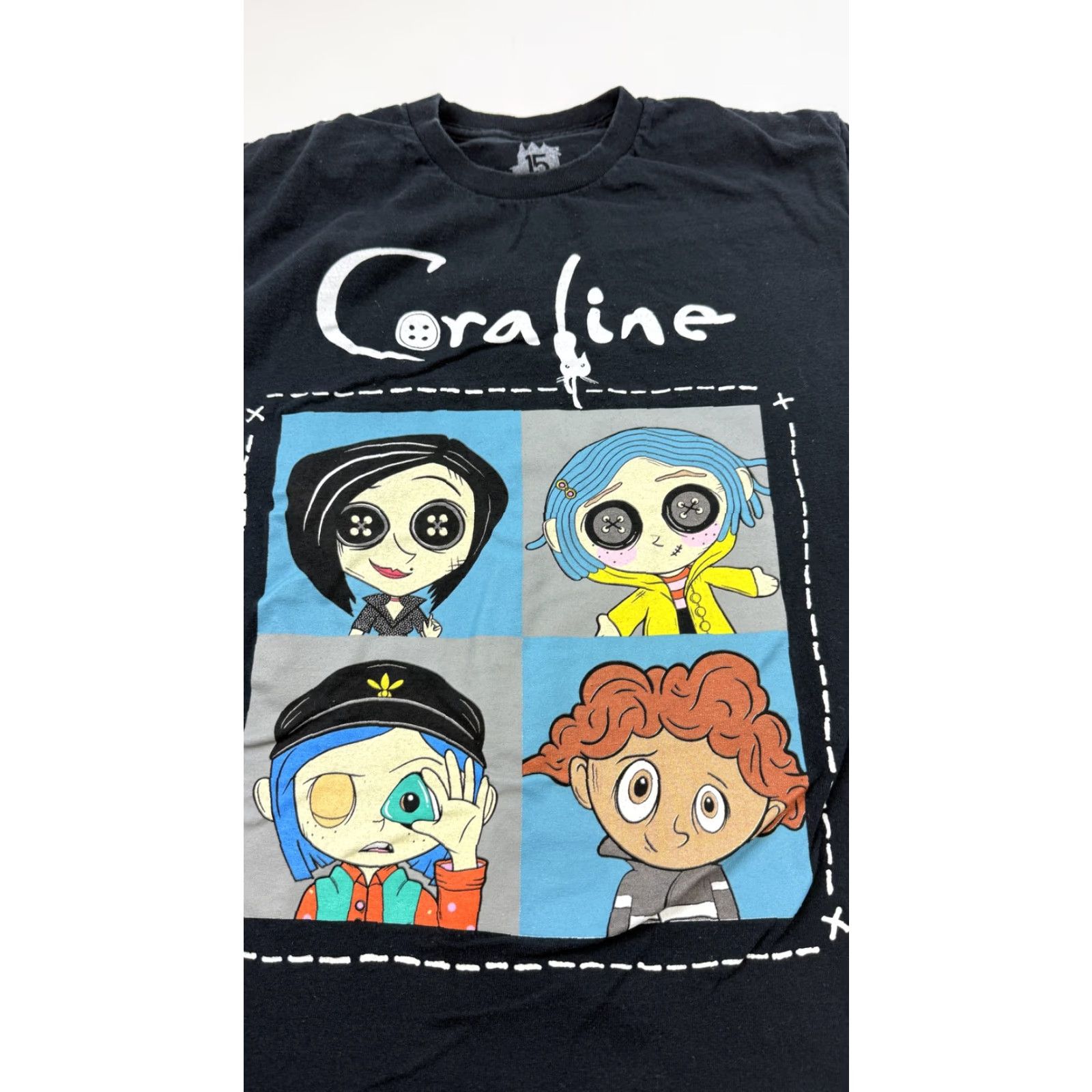 Threadless Coraline Shirt Mens Medium Black 15th Anniversary Cartoon Movie Tee Spooksieboo Graphic Print Size US M / EU 48-50 / 2 - 2 Thumbnail