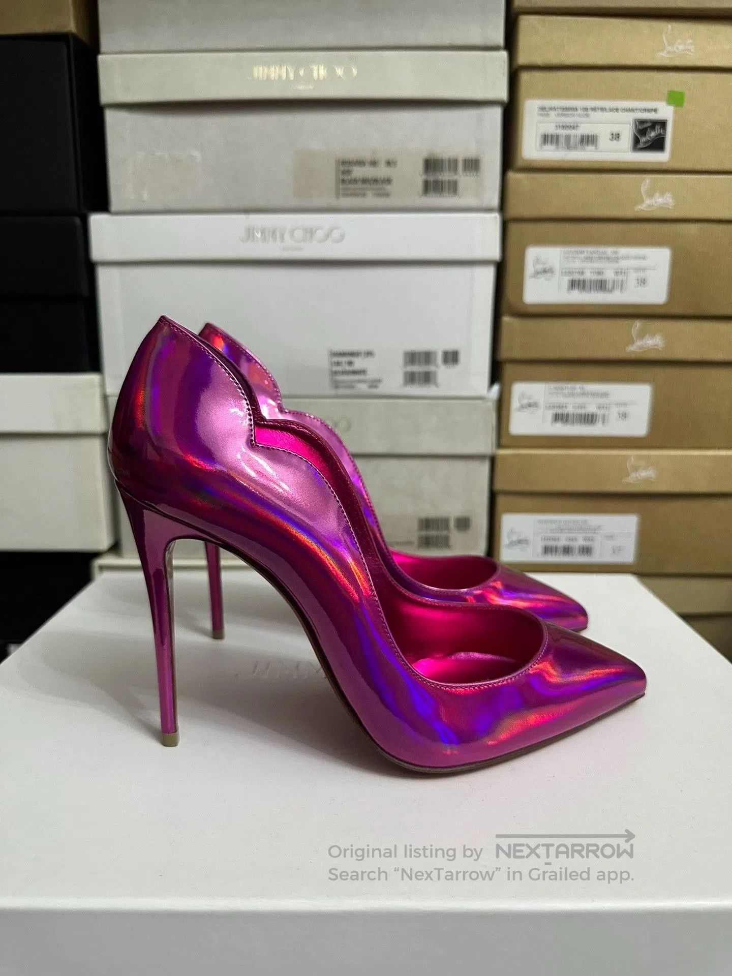 Christian Louboutin Christian Louboutin Electric Pink Red Sole Heels. Size US 5 / IT 35 - 3 Thumbnail
