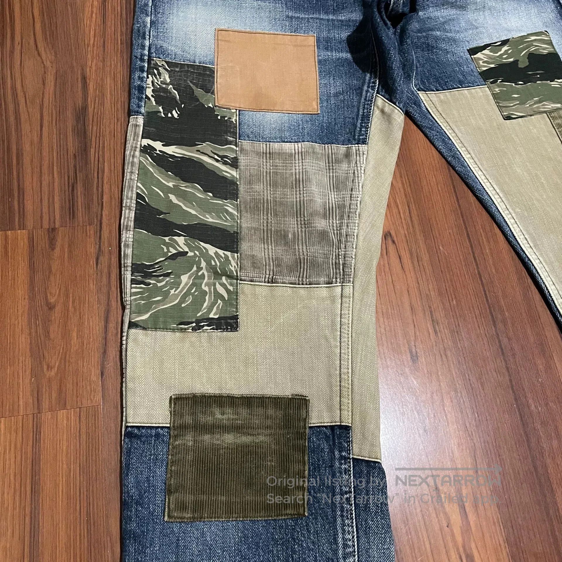 FDMTL FDMTL Patchwork Tiger Stripe Corduroy Jeans. Size US 26 / EU 42 - 3 Thumbnail