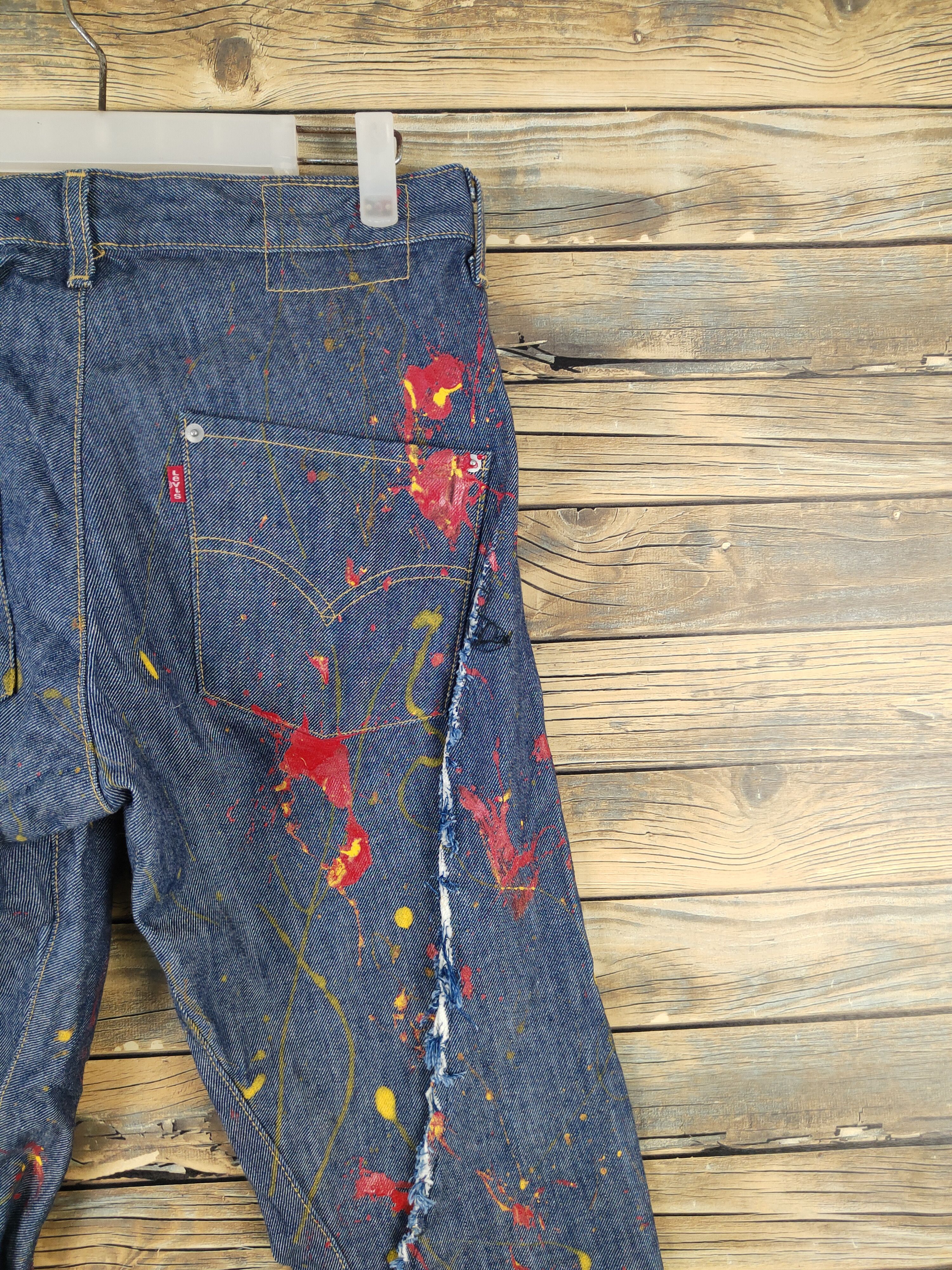 Levi's Levi's Engineered painted Comisen Ripped denim Jeans #W2092 Size US 30 / EU 46 - 12 Thumbnail