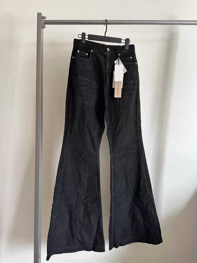 Rick Owens Rick Owens Glossy coated corduroy wash Bolan flared pants Size US 30 / EU 46 - 1 Thumbnail