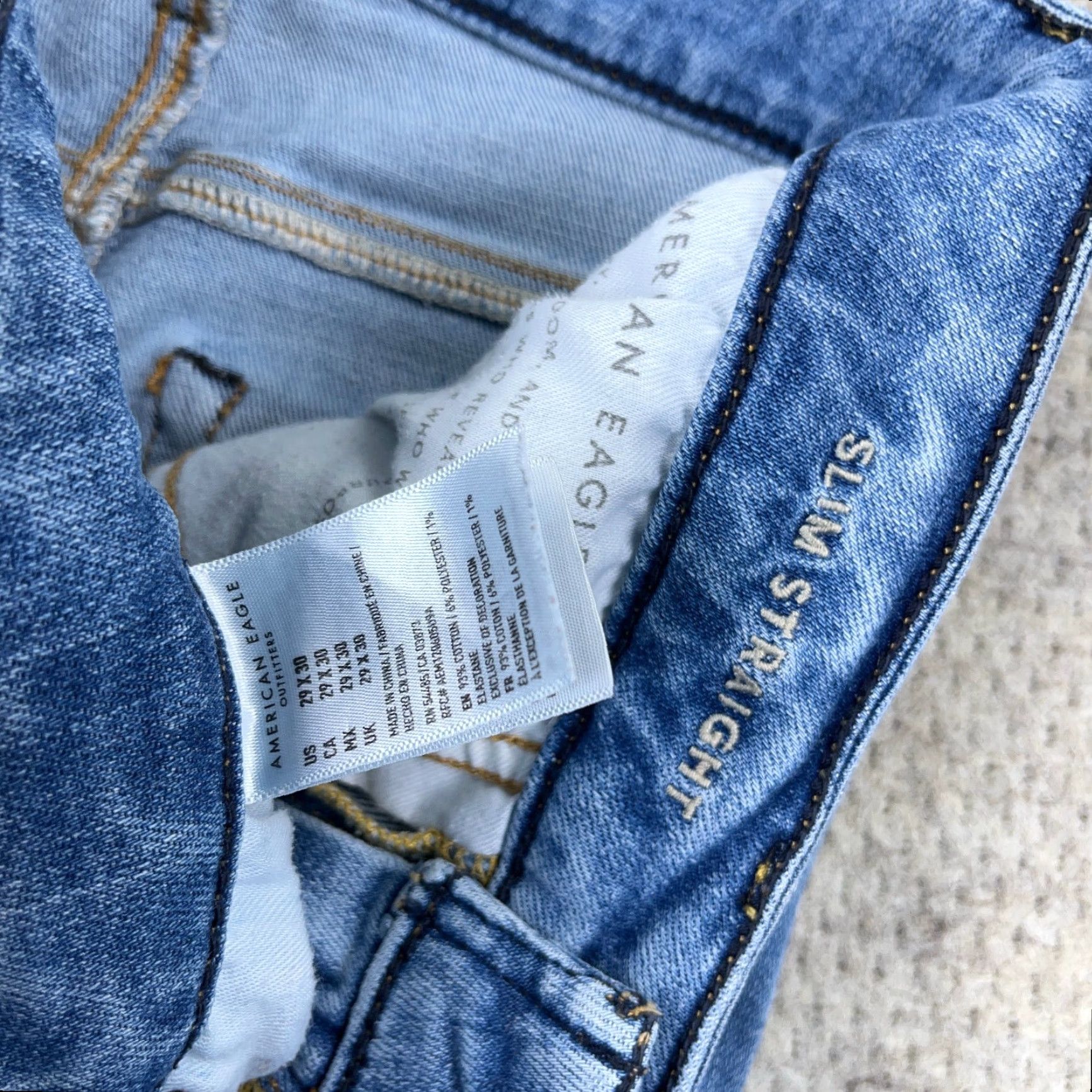American Eagle Outfitters American Eagle Outfitters Jeans Men Slim Straight 29x30 Medium Wash Stretch Pockets Blue Classic Size US 29 - 3 Thumbnail