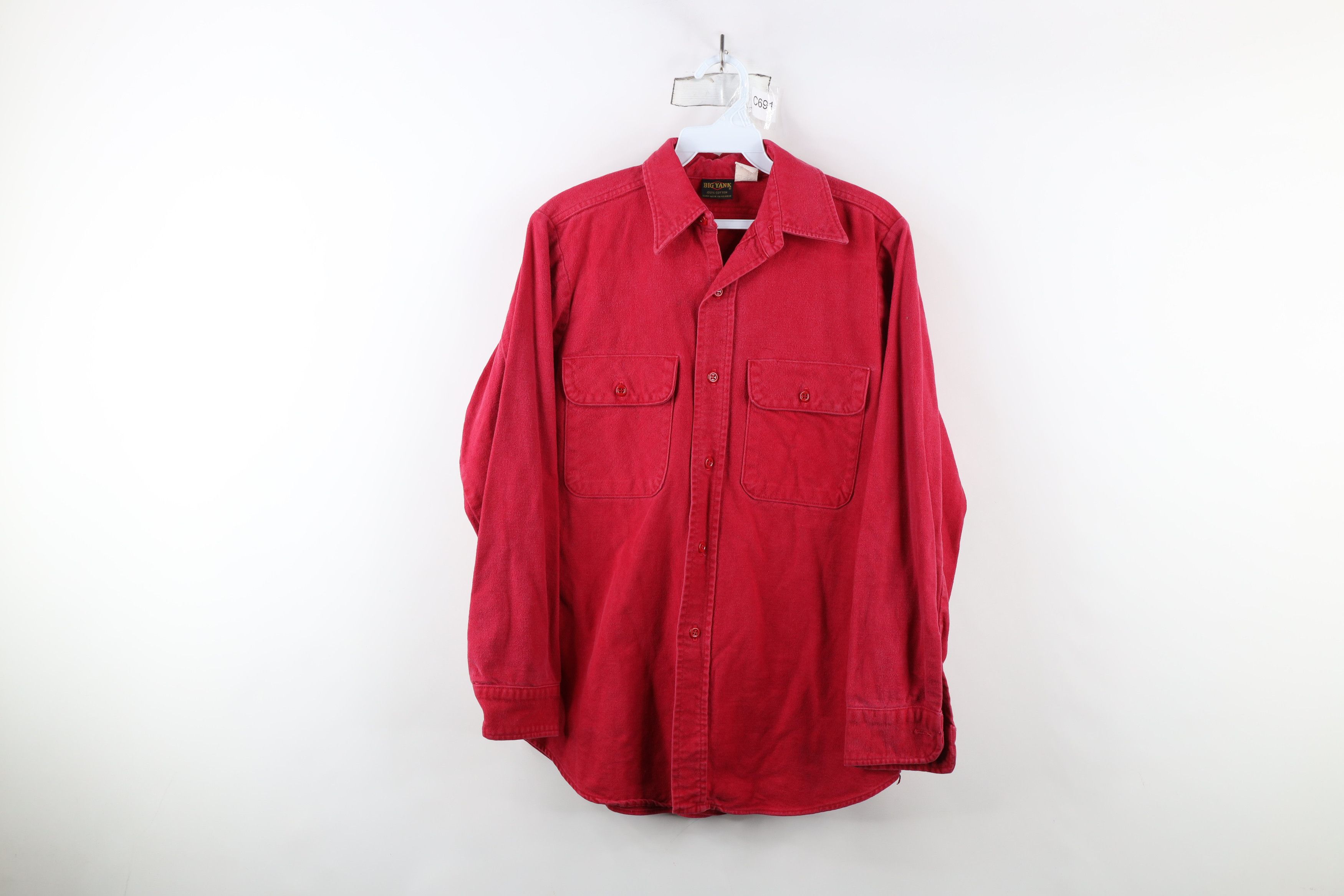 Vintage Vintage 70s Streetwear Chamois Cloth Button Shirt Red USA Size US S / EU 44-46 / 1 - 1 Thumbnail