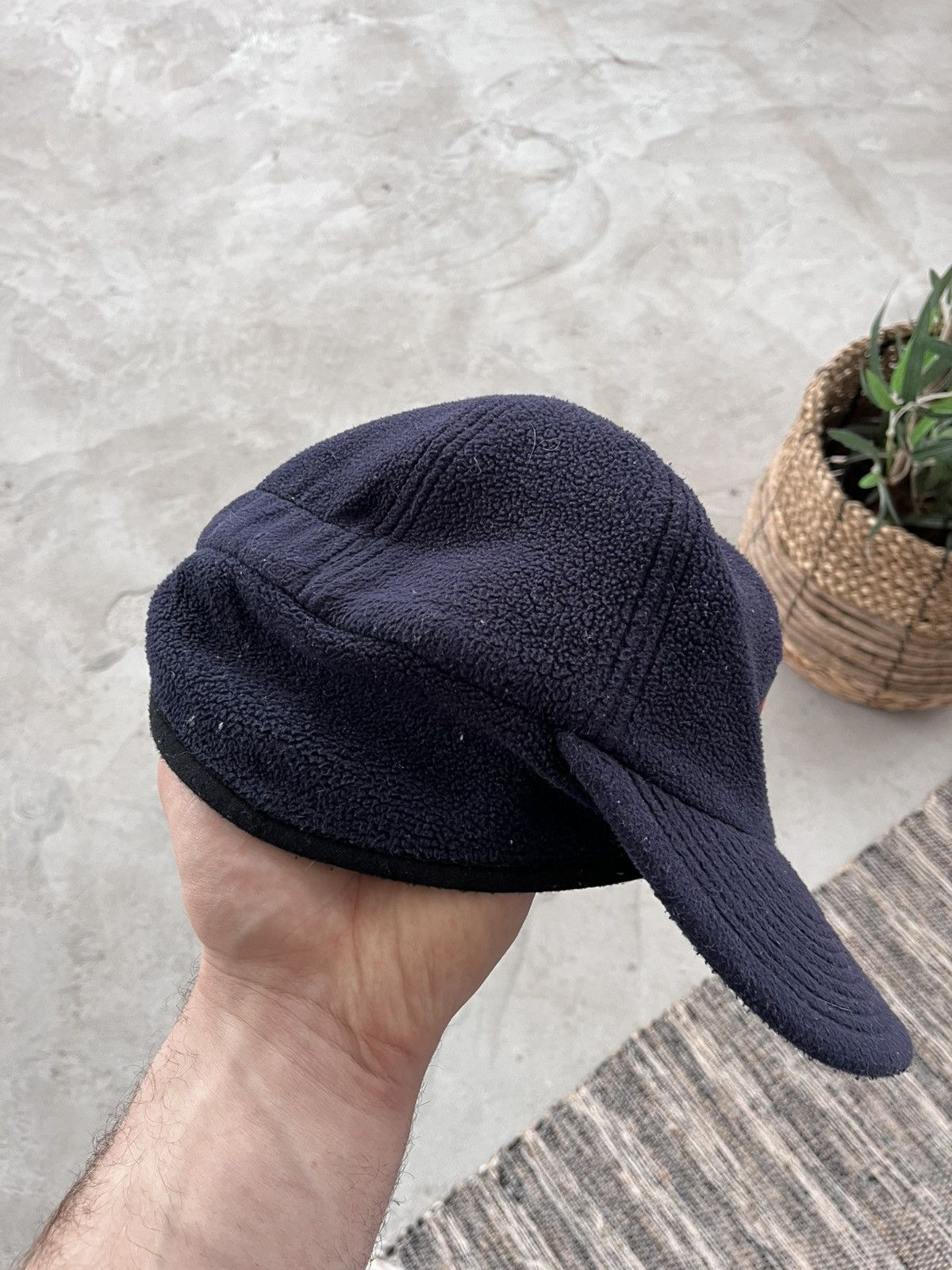 Nike 90s Vintage Nike Navy Blue Fleece cap earflaps Y2K outdoor Size ONE SIZE - 9 Thumbnail