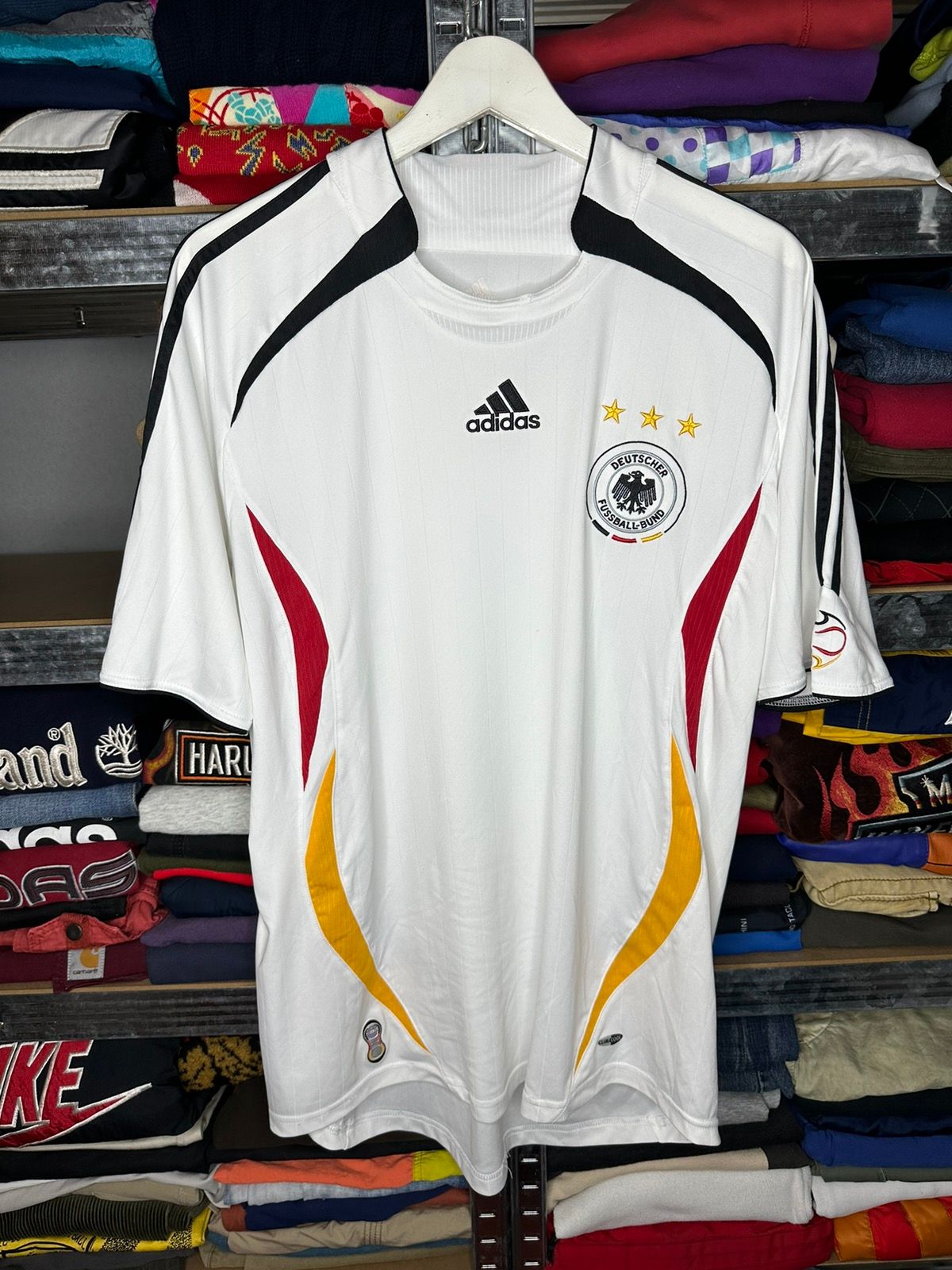 Pre-owned Adidas X Jersey 2005/06 Adidas Deutschland Germany Blokecore Football Shirt In White