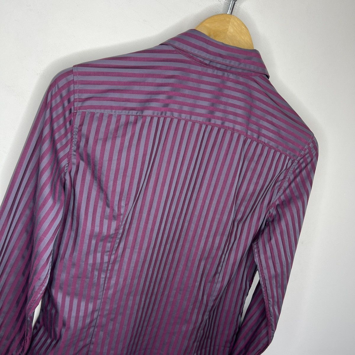 Loro Piana Loro Piana Purple Striped Long-Sleeve Buttoned Shirt Size M / US 6-8 / IT 42-44 - 10 Thumbnail