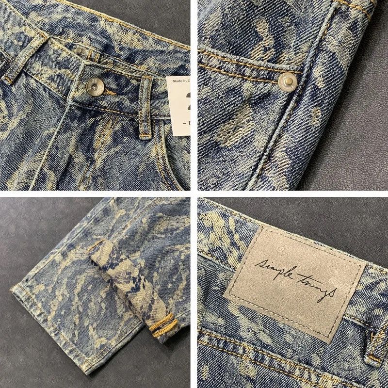 Japanese Brand × Vintage Hip Hop Trend Jacquard Printed Jeans Size US 28 / EU 44 - 4 Thumbnail