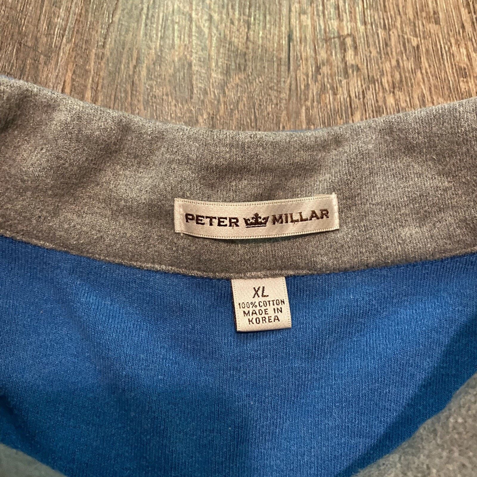 Peter Millar Peter Millar Pullover 1/4 Zip Cotton Sweater Blue Mens XL Size US XL / EU 56 / 4 - 3 Thumbnail