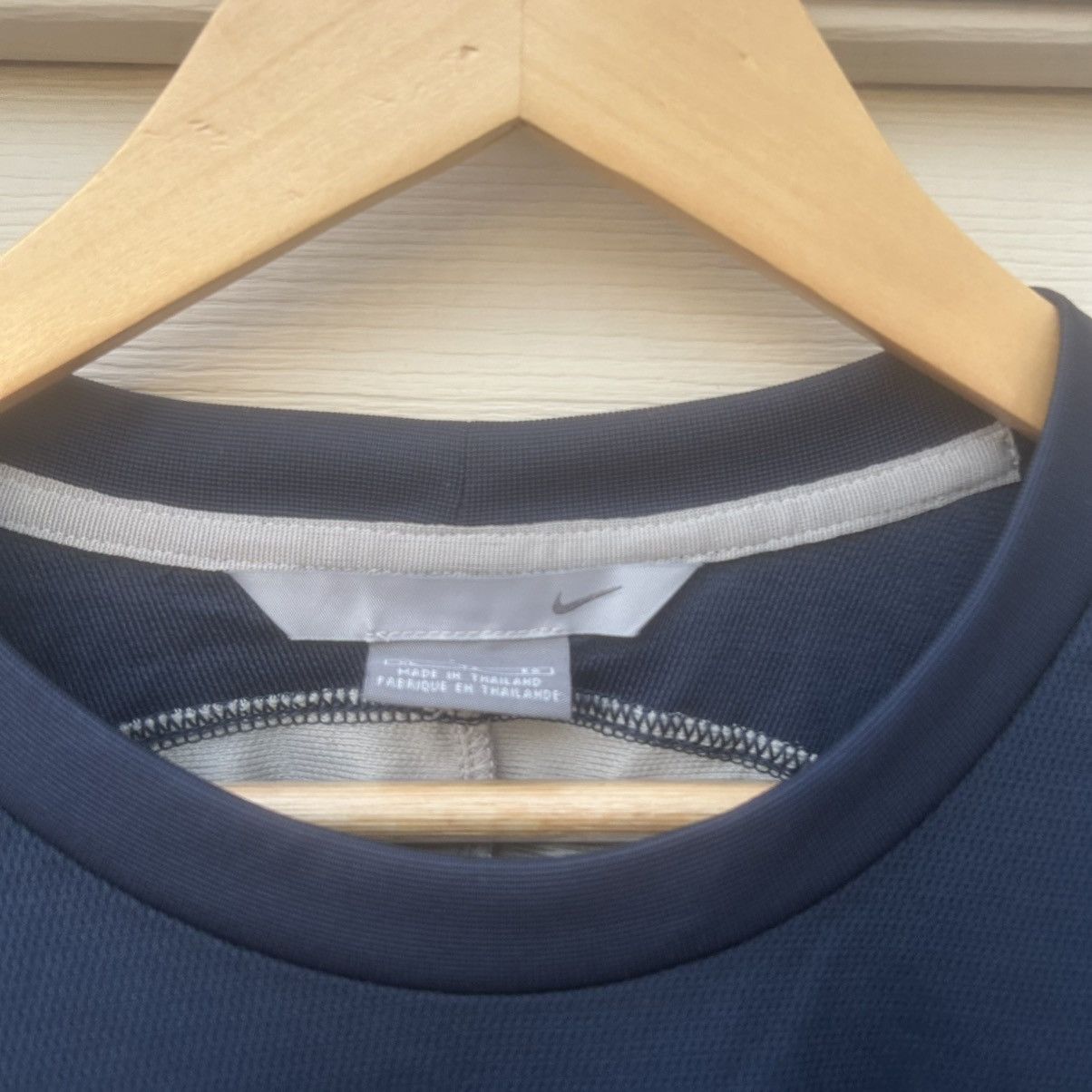 Nike × Vintage vintage 2000s nike long sleeve nylon shirt navy Size US XL / EU 56 / 4 - 3 Thumbnail