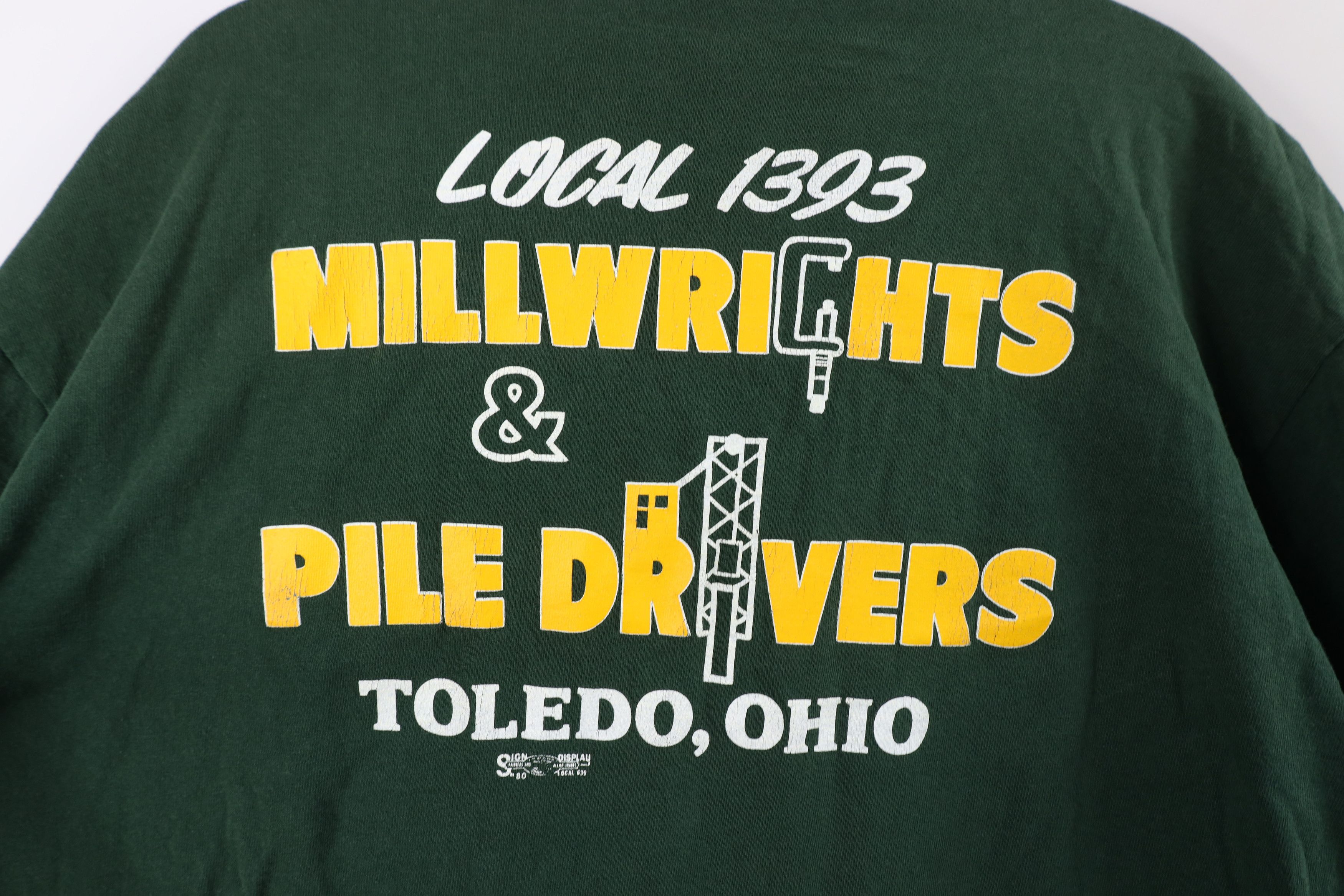 Vintage Vintage 90s Union Made Pile Drivers Local 1393 T-Shirt USA Size US XL / EU 56 / 4 - 13 Thumbnail