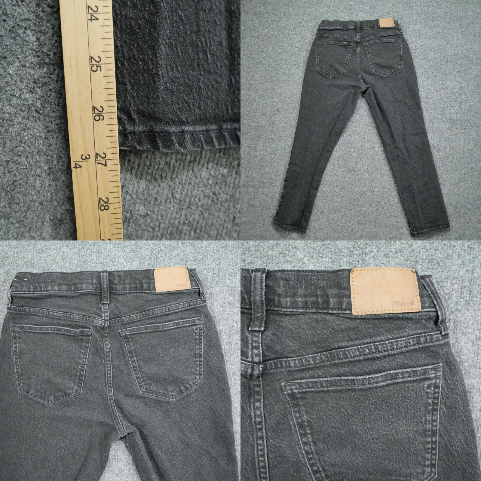 Madewell Madewell Jeans Womens 32 Black Mid Rise Vintage Tapered 5-Pocket Comfort Stretch Slim Jeans Mens? Size 24" / US 00 / IT 34 - 8 Thumbnail