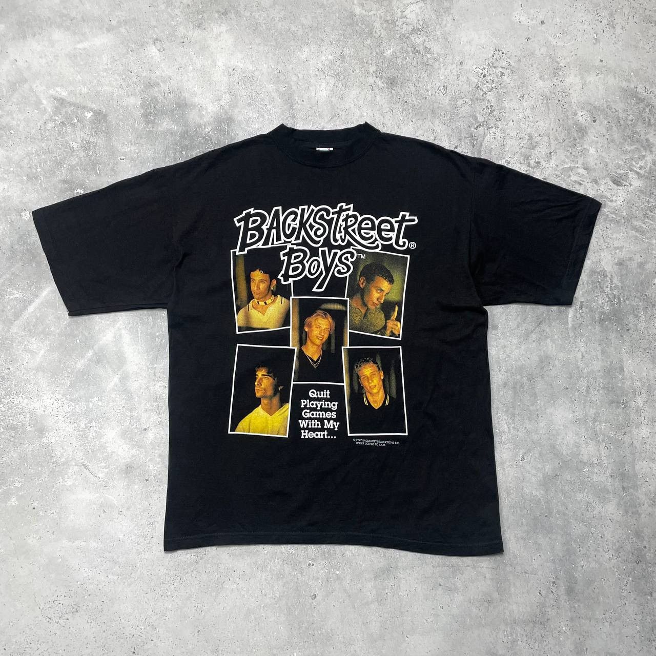 Vintage 1997 Backstreet Boys Quit Playing Games T Shirt Short  