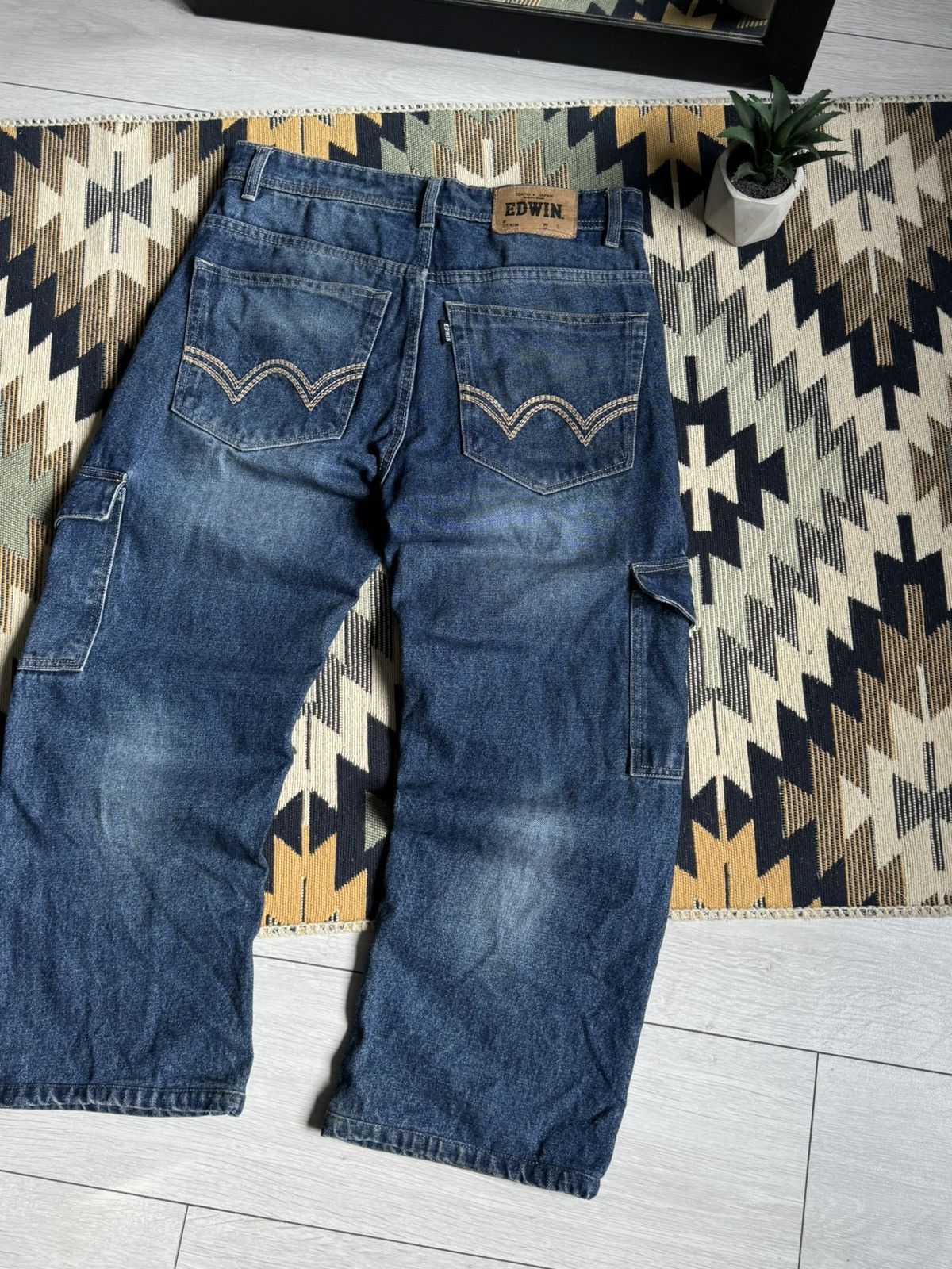 Edwin ❗️RARE❗️Edwin Cargo Denim Y2K Japan Style Jeans Size US 30 / EU 46 - 4 Thumbnail