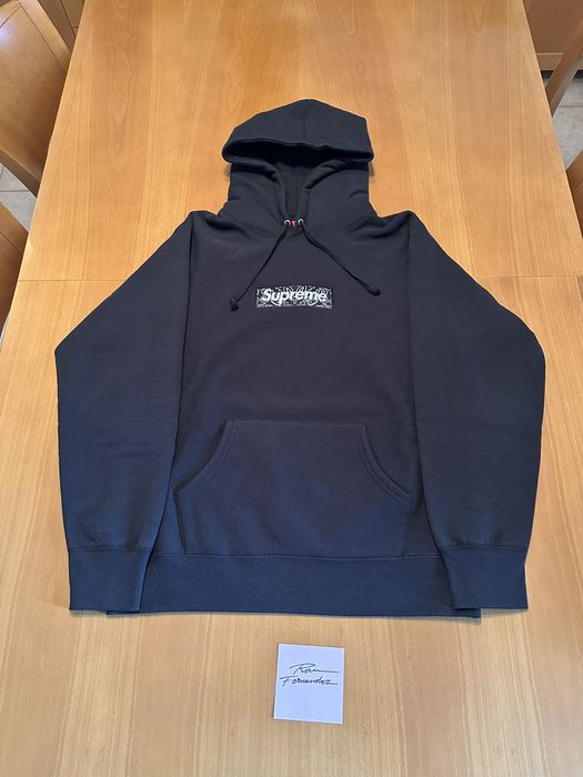 Supreme bandana box logo hooded hot sale sweatshirt black