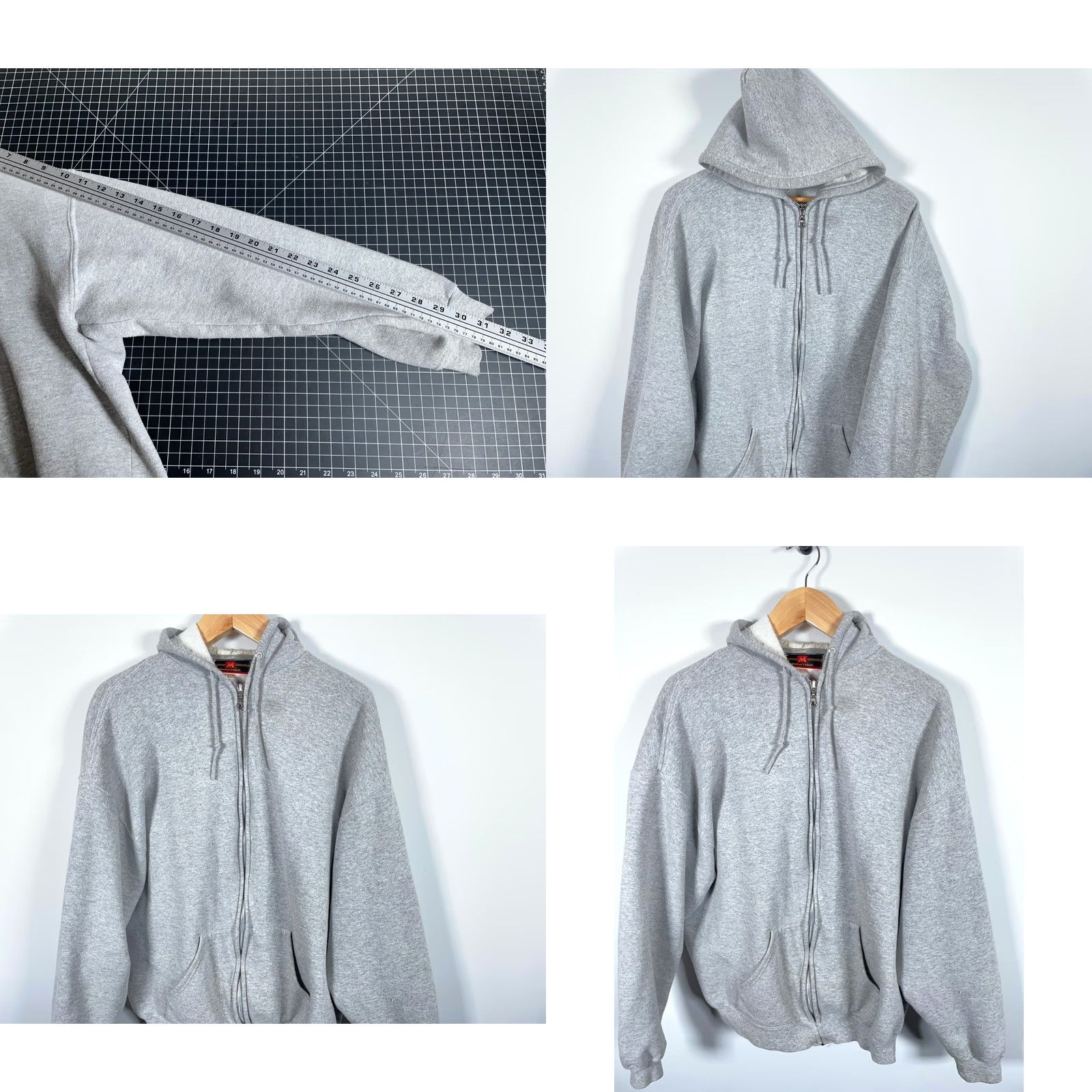 Russell Athletic VINTAGE Russell Athletic Hoodie 2XL Mens Full Zip Crew Neck Heather Gray Sweatshirt Member's Mark Retro Logo Heavyweight Cotton Polyester Fleece Size US XXL / EU 58 / 5 - 8 Thumbnail