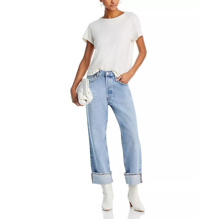 Agolde Agolde Women Force High Rise Straight Cuffed Jeans Size 32 Size 32" / US 10 / IT 46 - 2 Thumbnail