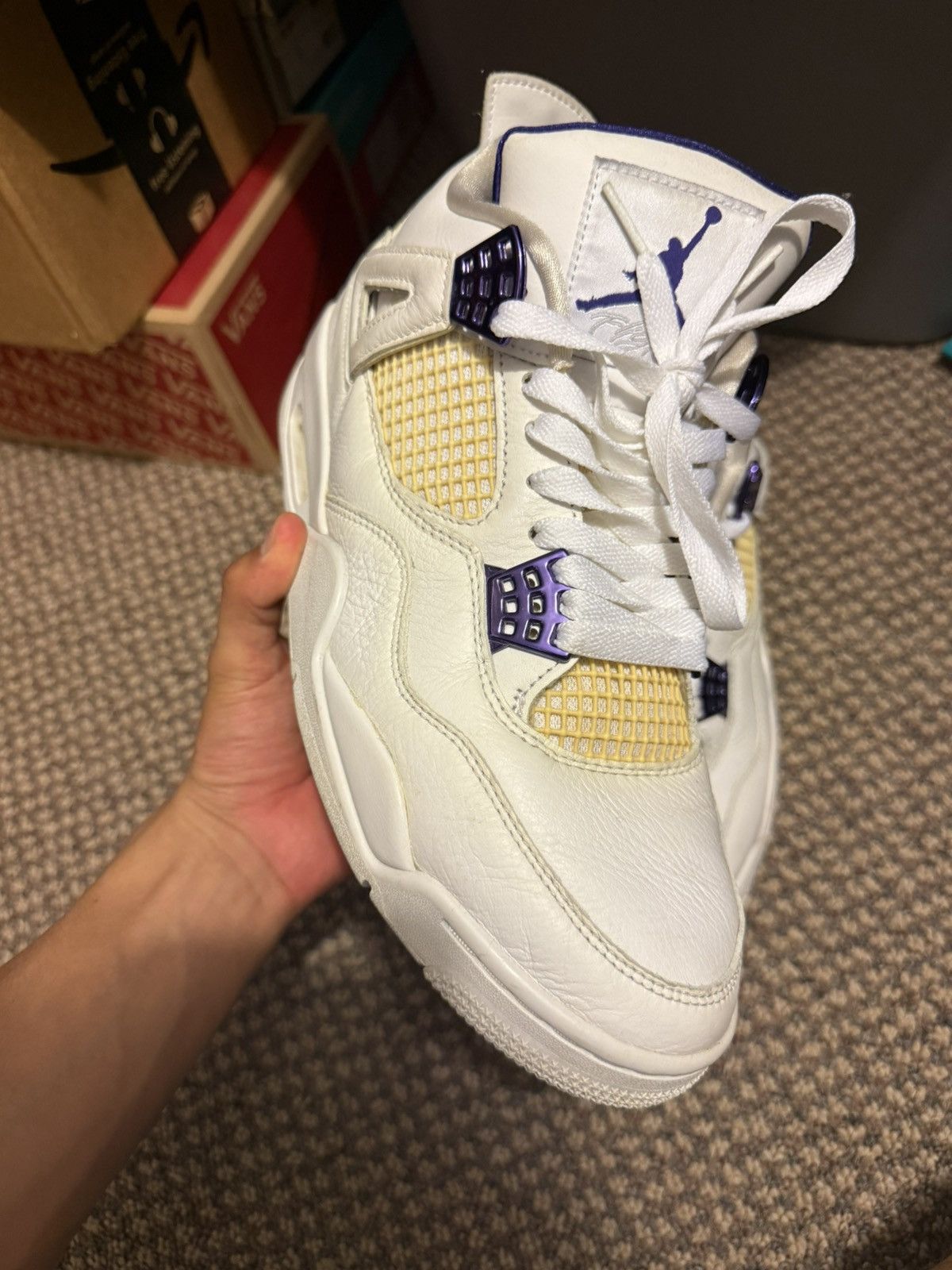 Jordan Brand Jordan 4 Metallic Purple Size US 9.5 / EU 42-43 - 2 Thumbnail