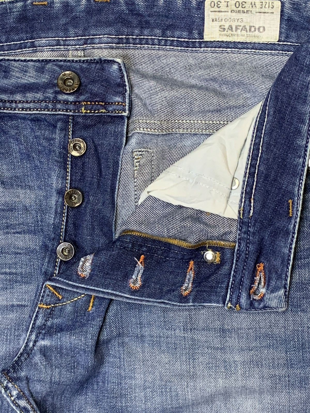 Diesel SALES🔥Vintage Diesel Faded Wash Distressed Button Fly Jeans Size US 33 - 3 Thumbnail