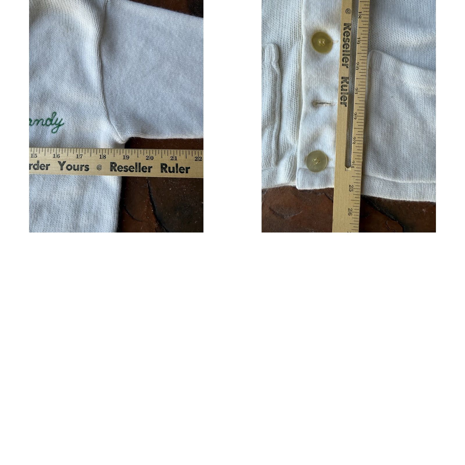 Vintage VINTAGE Athletic Knitwear Varsity Lettermans School Sweater Cardigan Unisex Adults 38 White Long Sleeve V-Neck Embroidered Patch Logo Pockets Size XS / US 0-2 / IT 36-38 - 9 Thumbnail