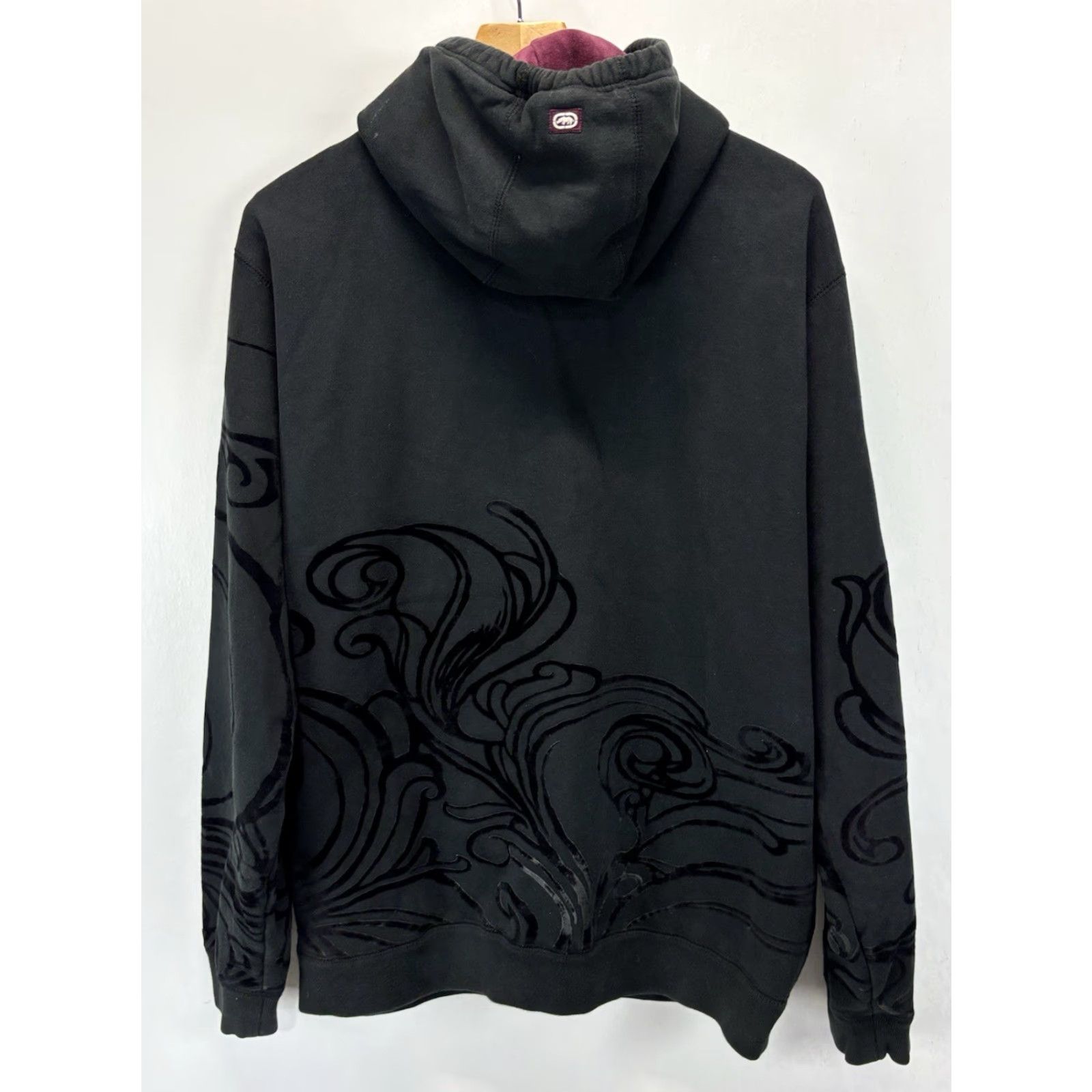 Vintage VINTAGE Ecko Unlimited Hoodie (Hooded) XL Black Grunge Full Zip Pockets Velour-Lined Men's Size US XL / EU 56 / 4 - 4 Thumbnail